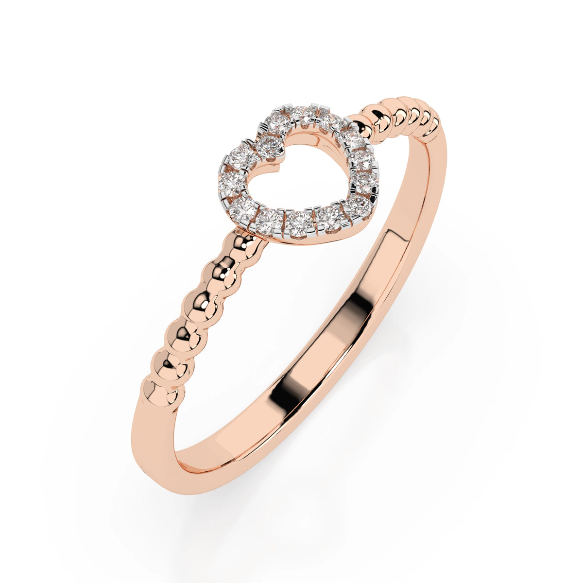 Inel din Aur cu Diamante, Forma Rotund Briliant, 0,07 CT