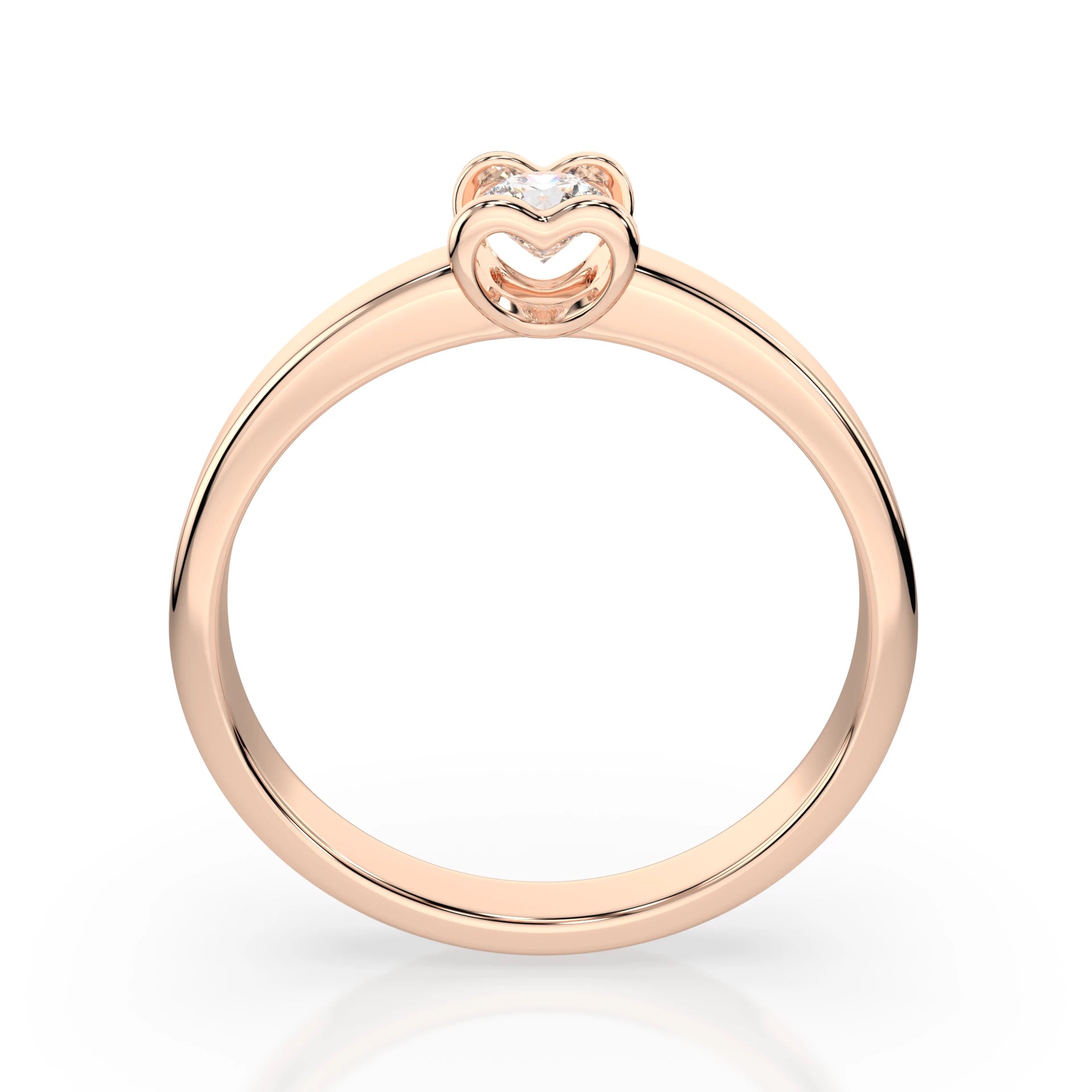 Inel de Logodnă Solitaire din Aur, Diamant Rotund Briliant 0.15 CT