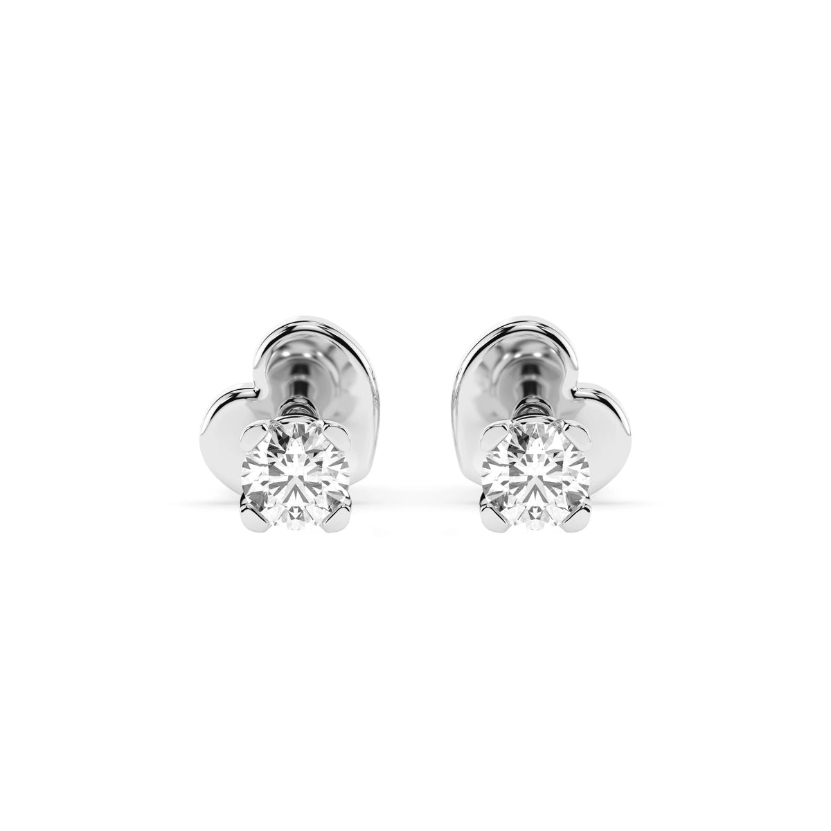 Cercei din Aur cu Diamante, Forma Rotund Briliant, 0,30 CT
