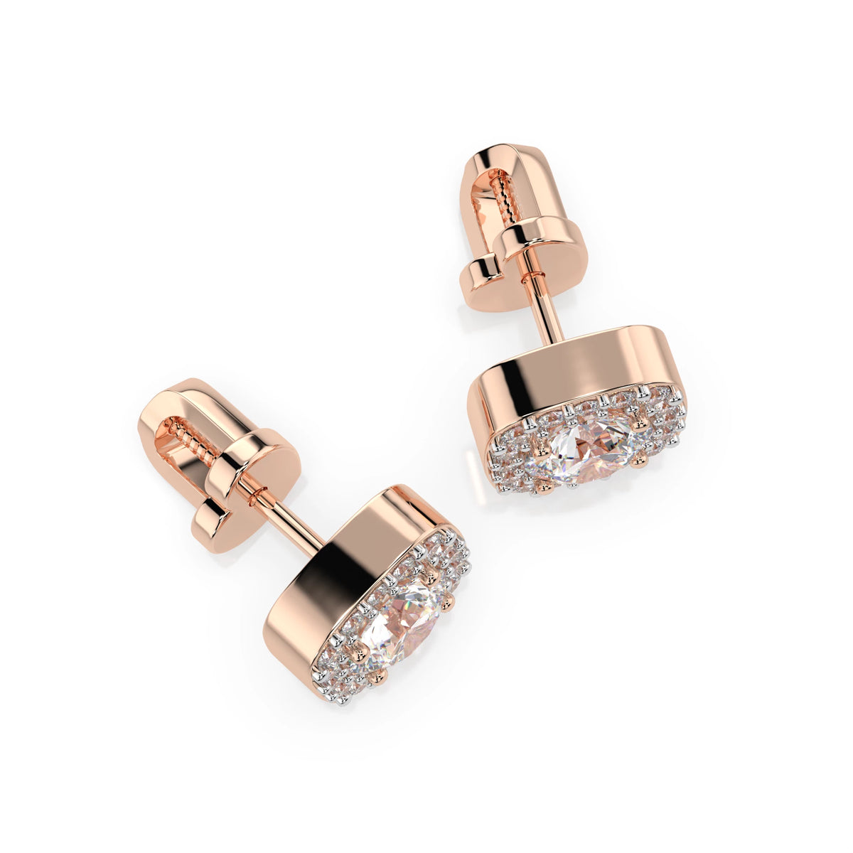 Cercei din Aur cu Diamante, Forma Rotund Briliant, 1,25 CT