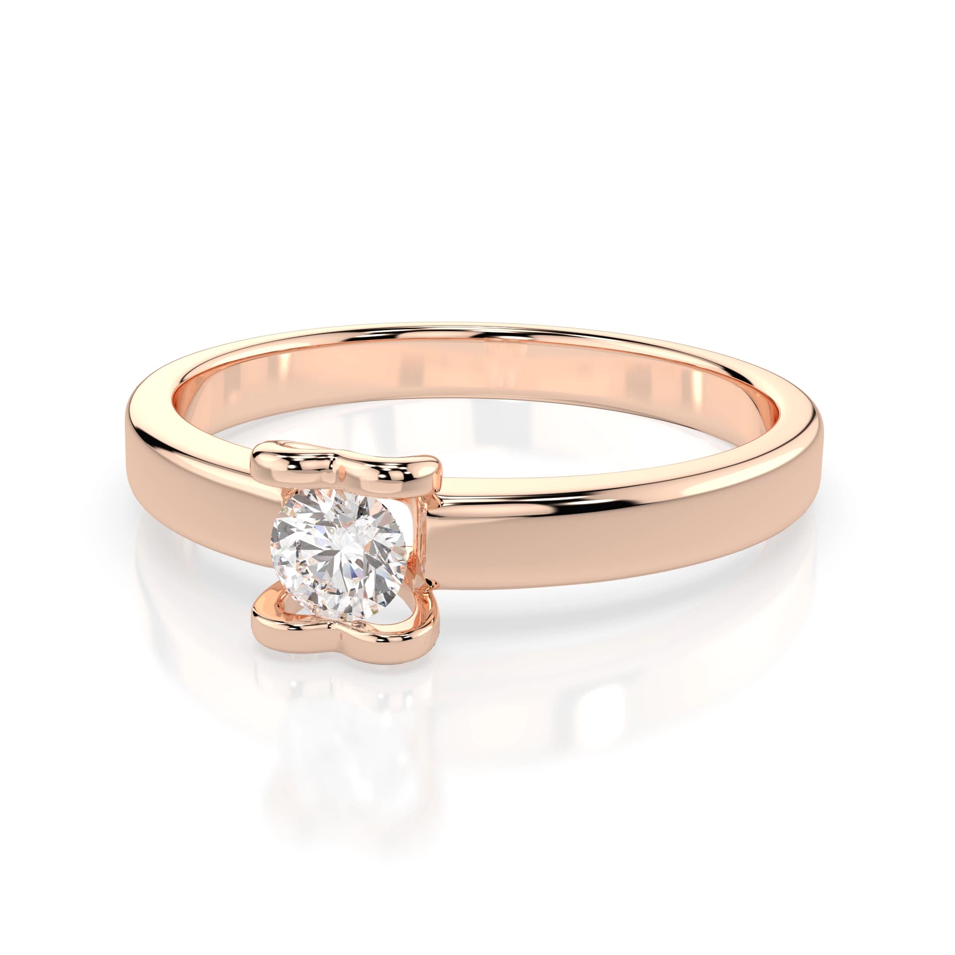 Inel de Logodnă Solitaire din Aur, Diamant Rotund Briliant 0.15 CT