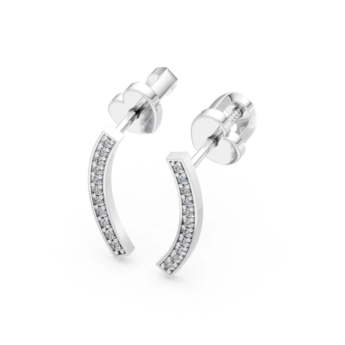 Cercei din Aur cu Diamante, Forma Rotund Briliant, 0,13 CT