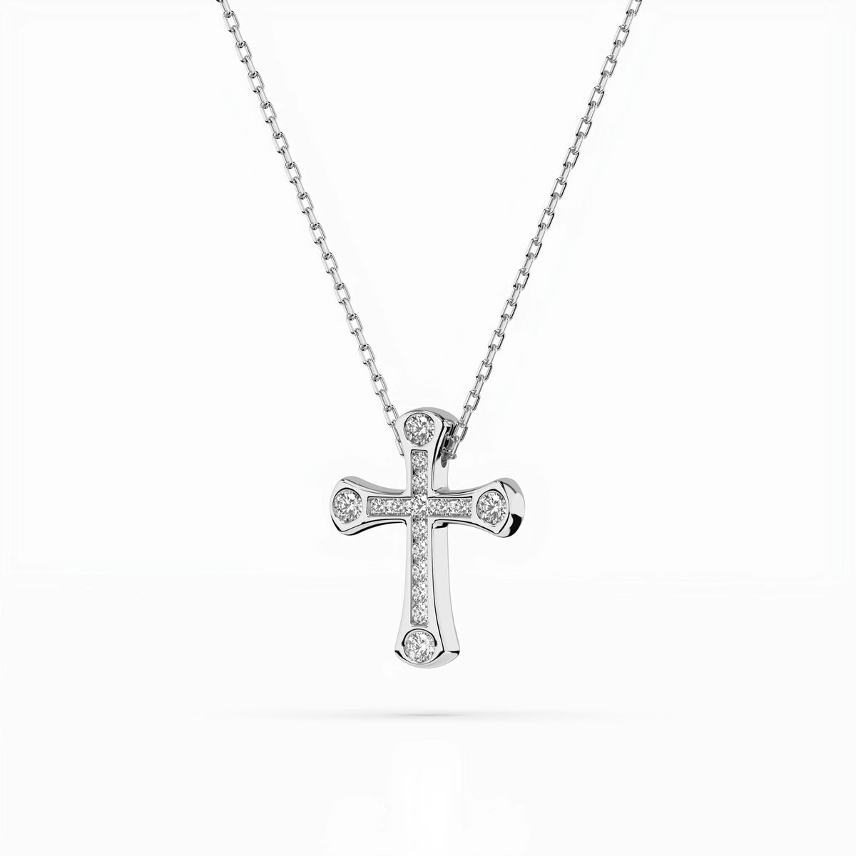Colier din Aur cu Diamante, Forma Rotund Briliant, 0,13 CT