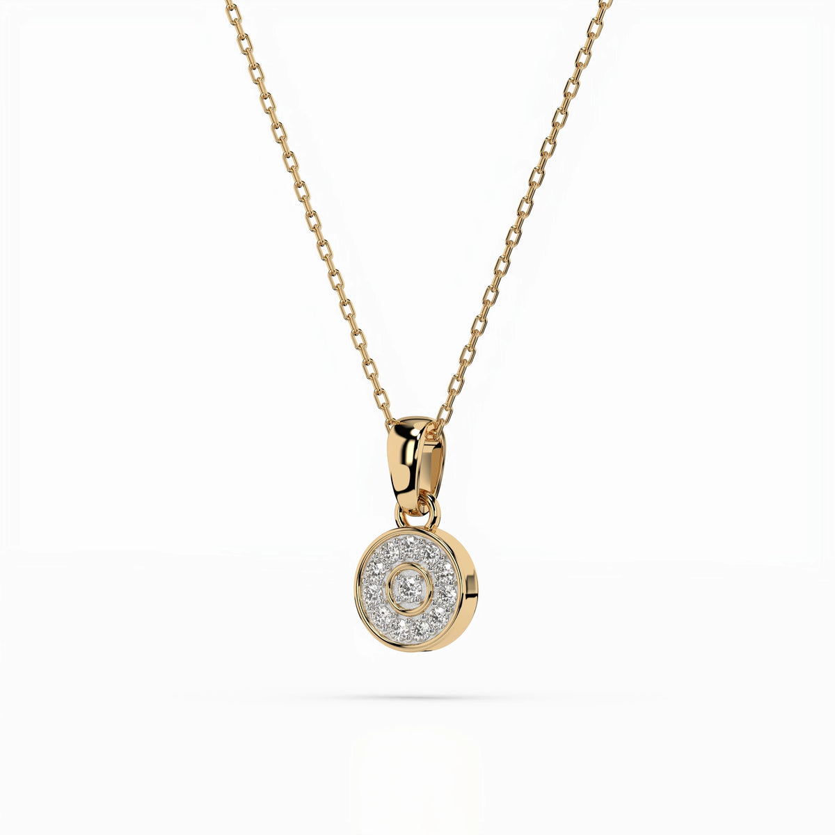 Colier din Aur cu Diamante, Forma Rotund Briliant, 0,08 CT