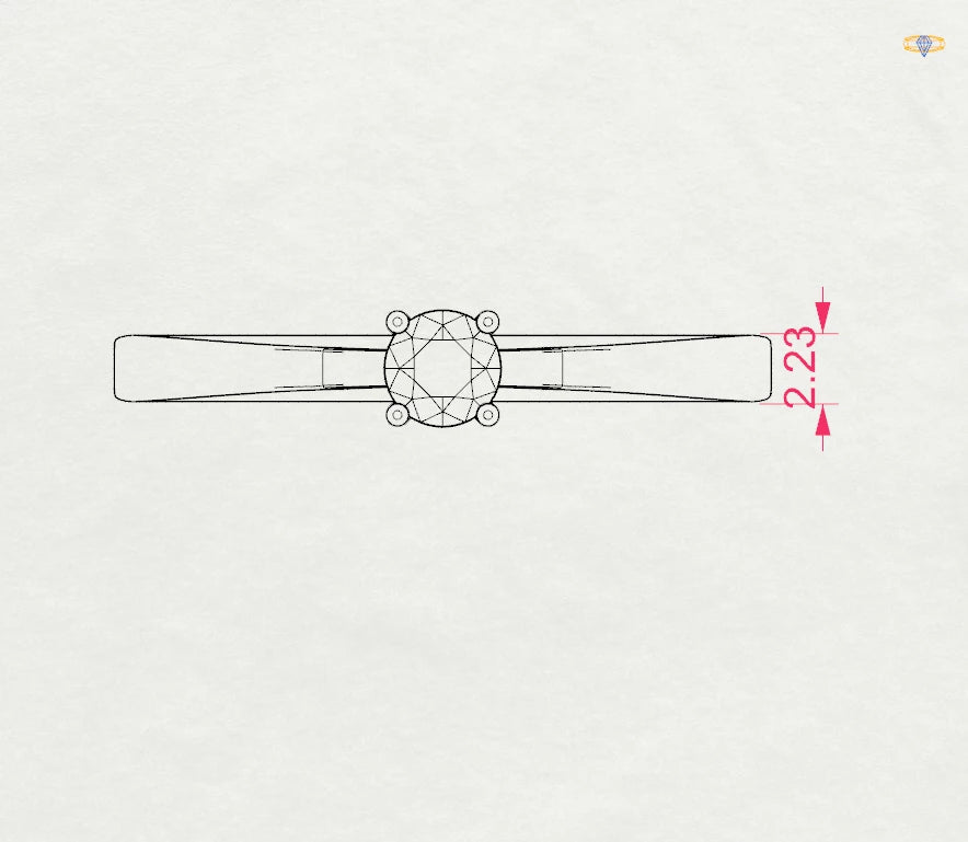 Inel de Logodnă Solitaire din Aur, Diamant Rotund Briliant 0.20 CT