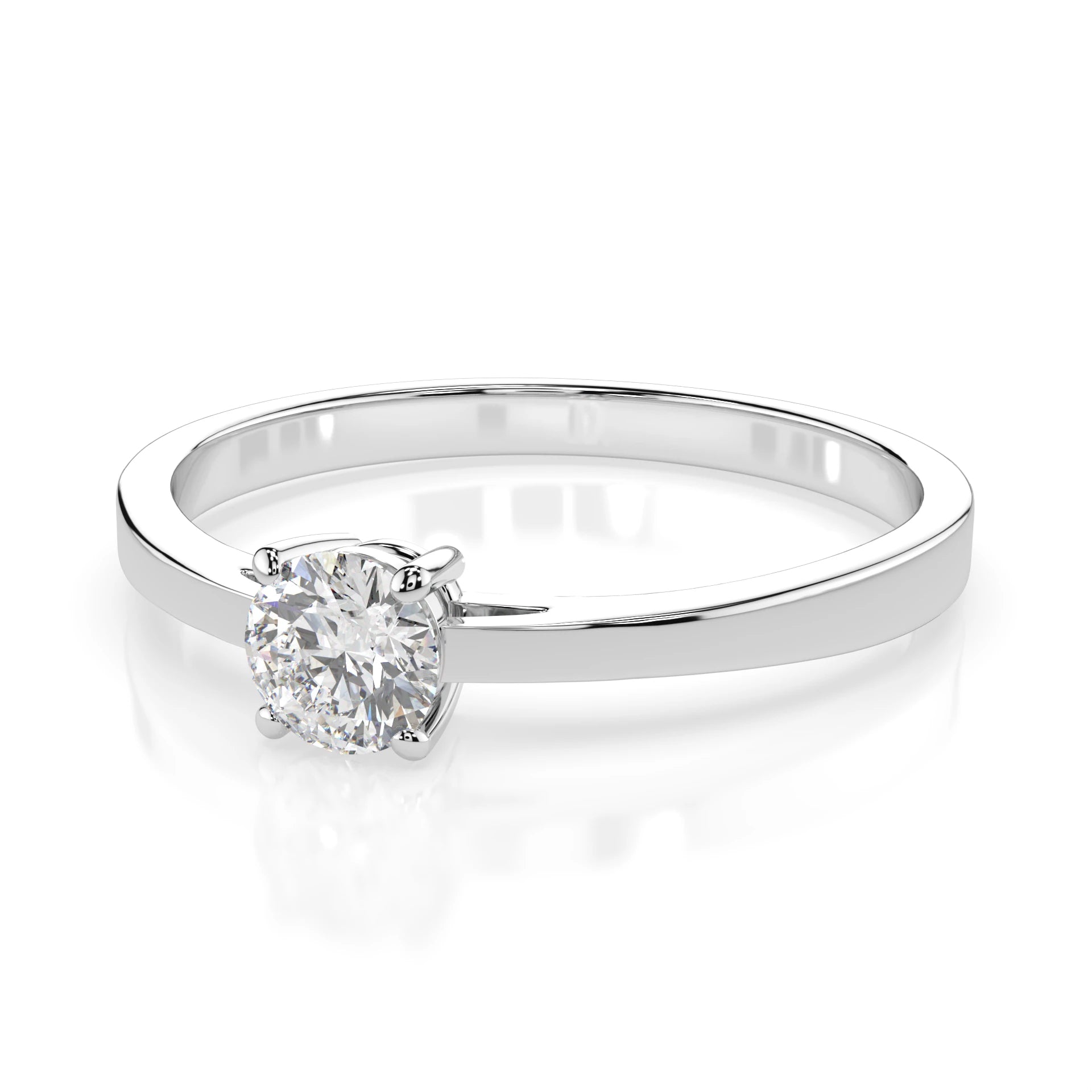 Inel de Logodnă Solitaire din Aur, Diamant Rotund Briliant 0.30 CT