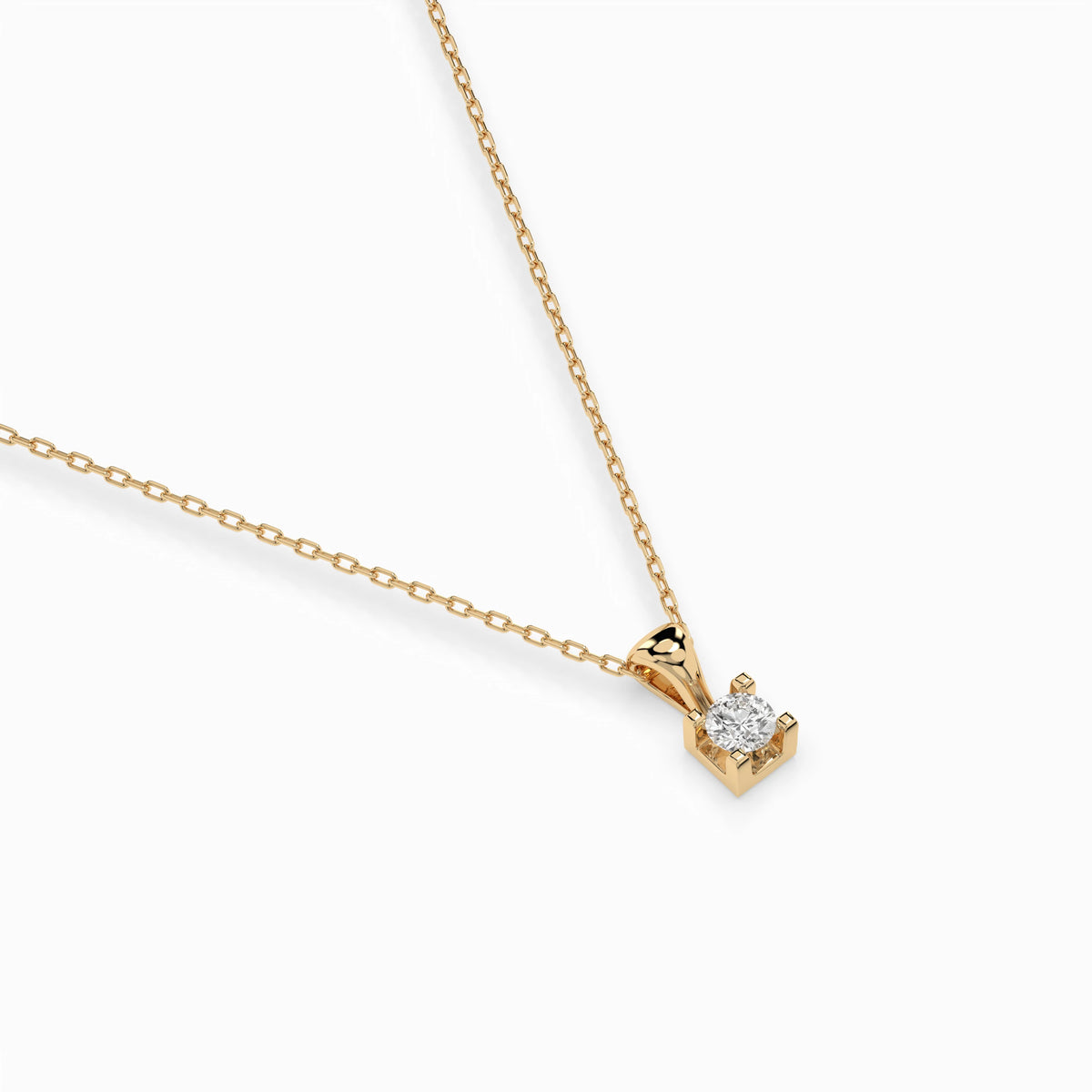 Colier din Aur cu Diamant, Forma Rotund Briliant, 0,15 CT