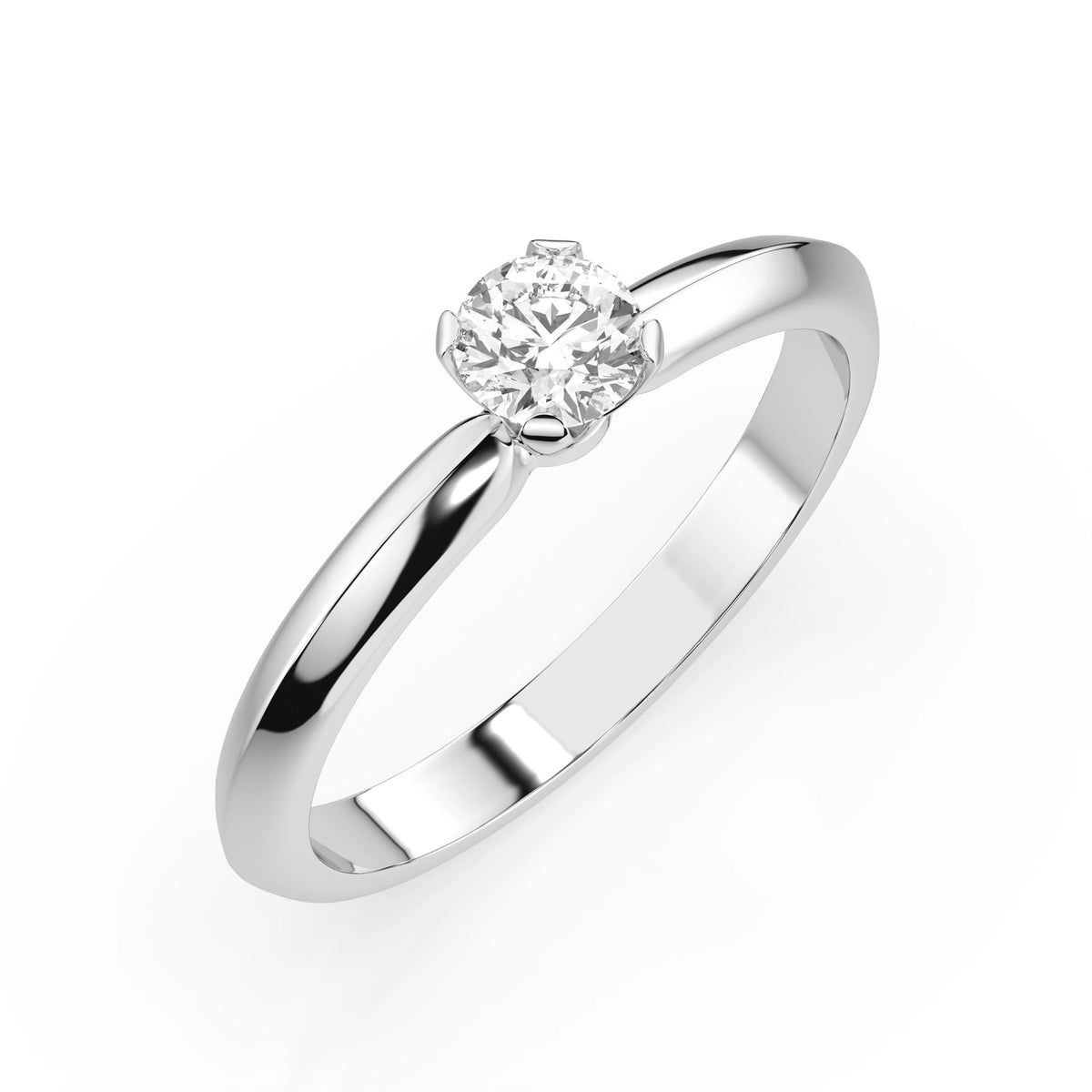 Inel de Logodnă Solitaire din Aur, Diamant Rotund Briliant 0,30 CT