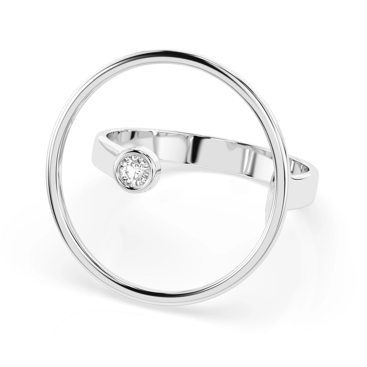 Inel din Aur cu Diamant, Forma Rotund Briliant, 0,03 CT