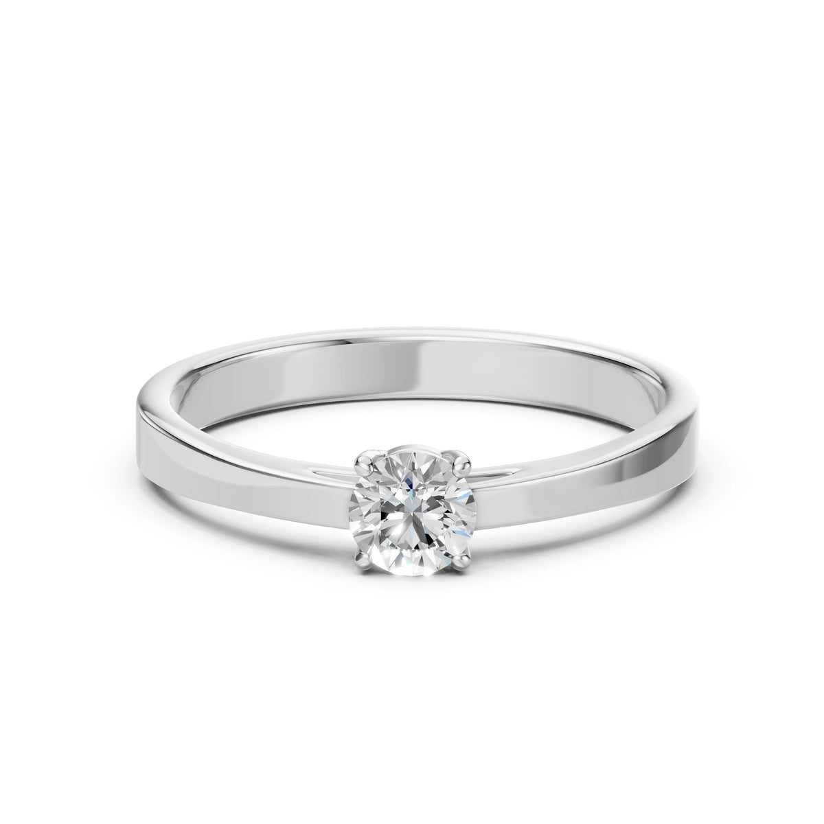 Inel de Logodnă Solitaire din Aur, Diamant Rotund Briliant 0.40 CT