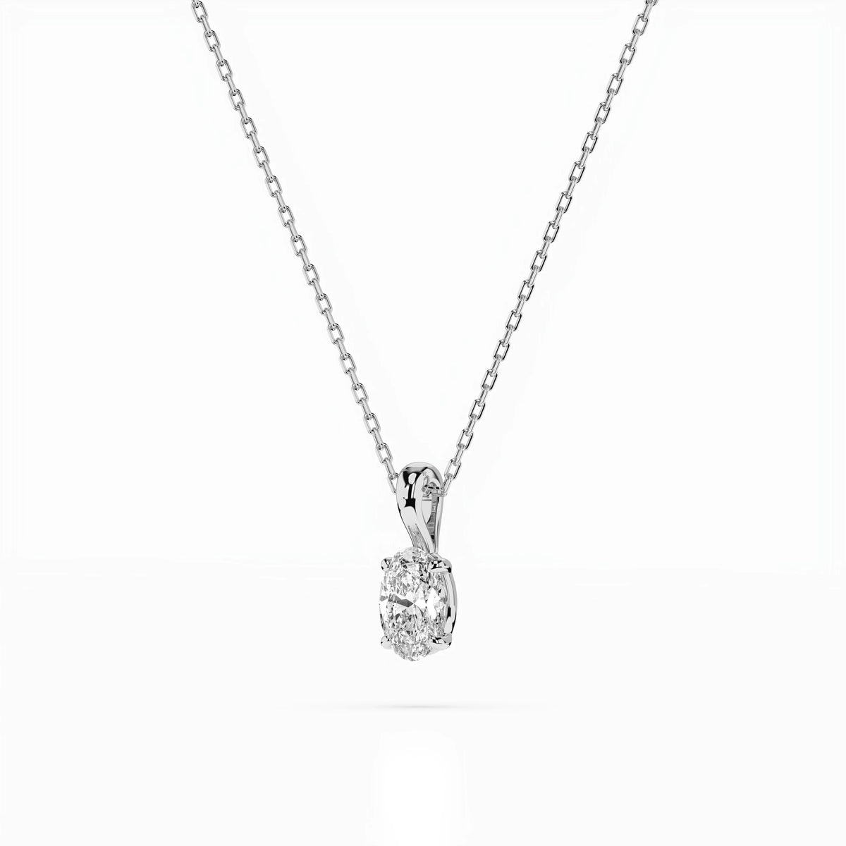 Colier din Aur cu Diamant, Forma Oval, 0,30 CT
