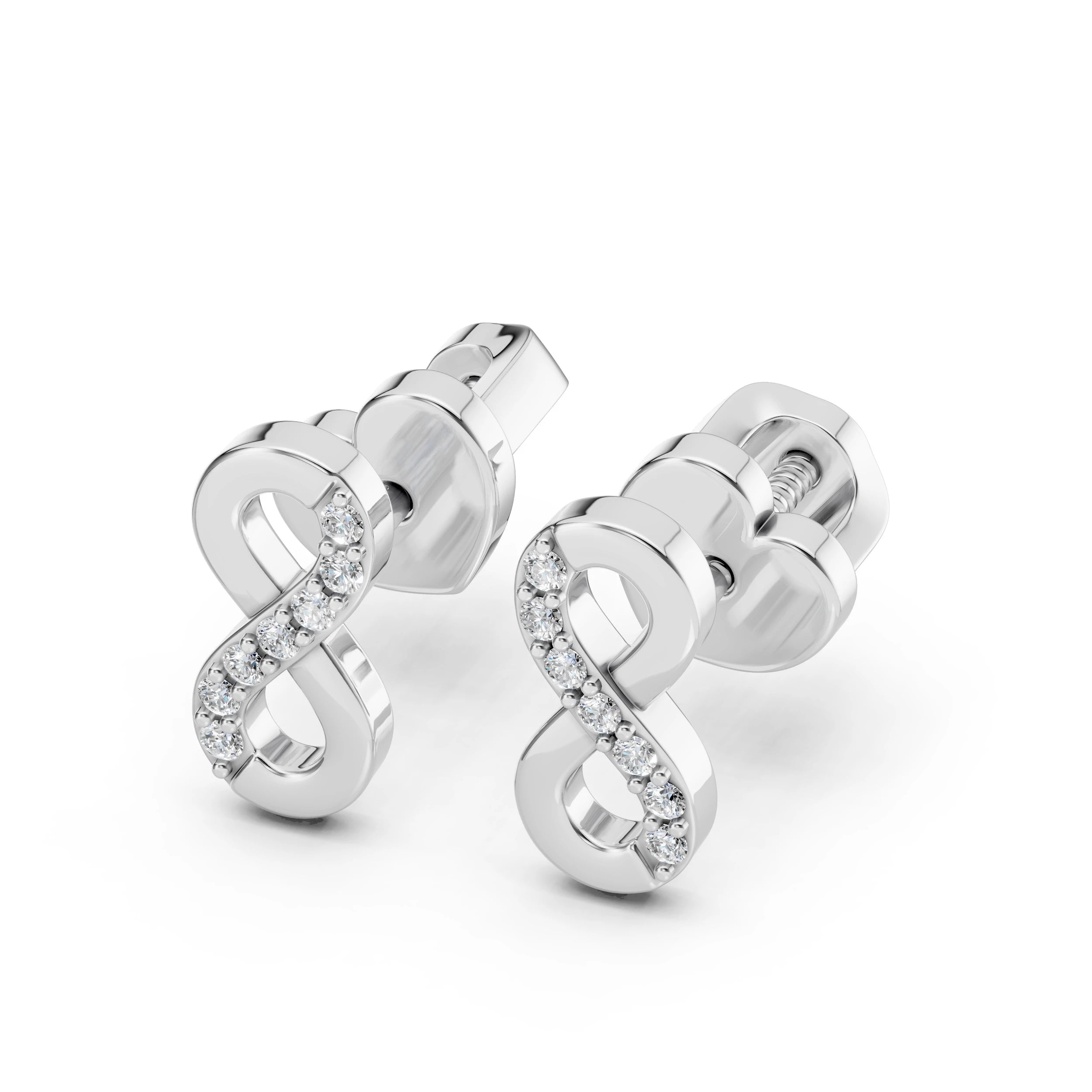Cercei din Aur cu Diamante Rotunde Briliant 0.09 CT