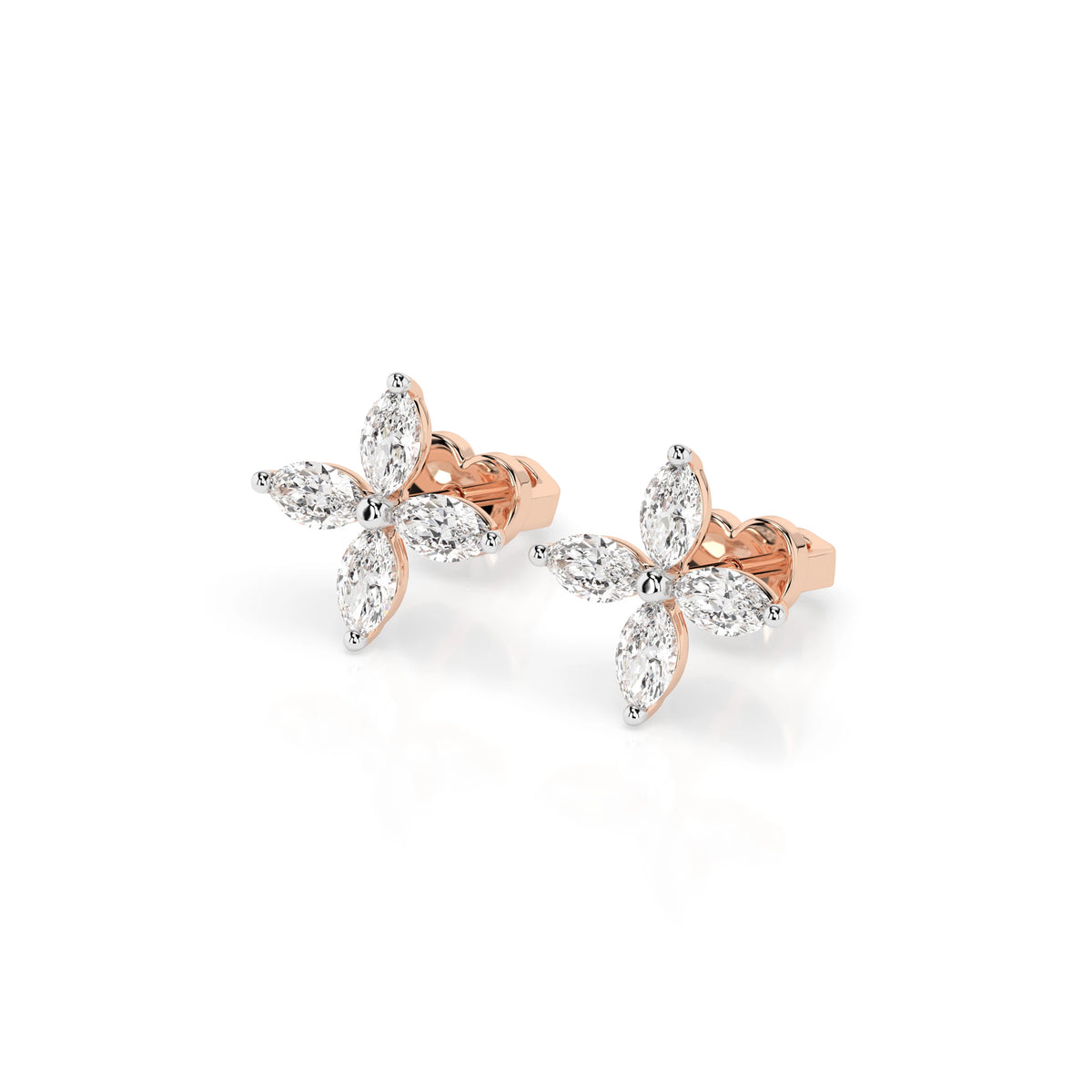 Cercei din Aur cu Diamante, Forma Marquise, 0,80 CT