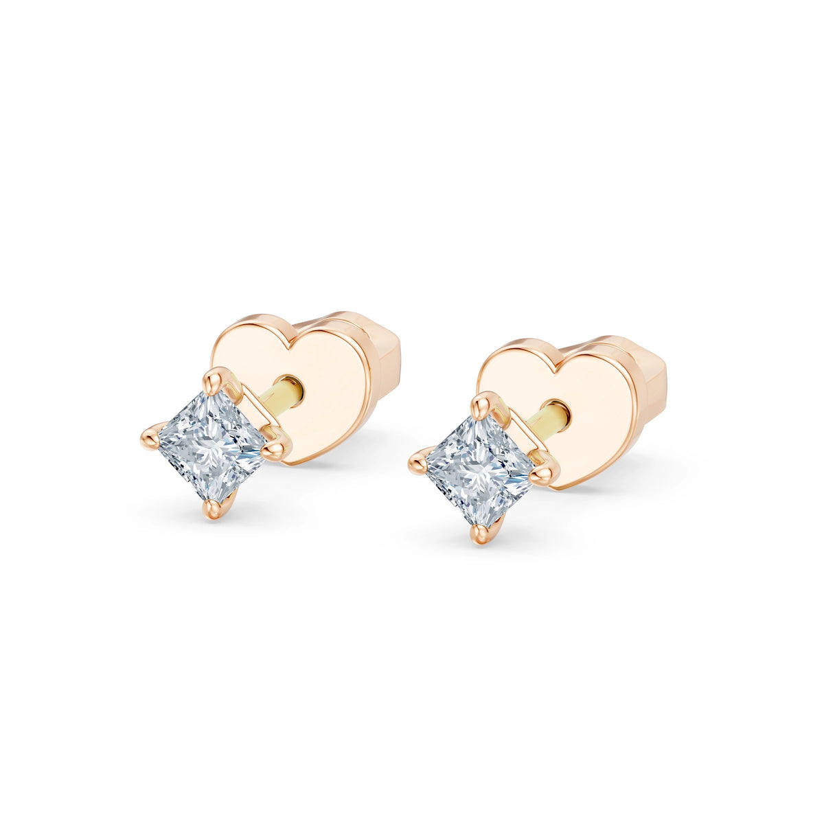 Cercei din Aur cu Diamante, Forma Princess, 0,34 CT