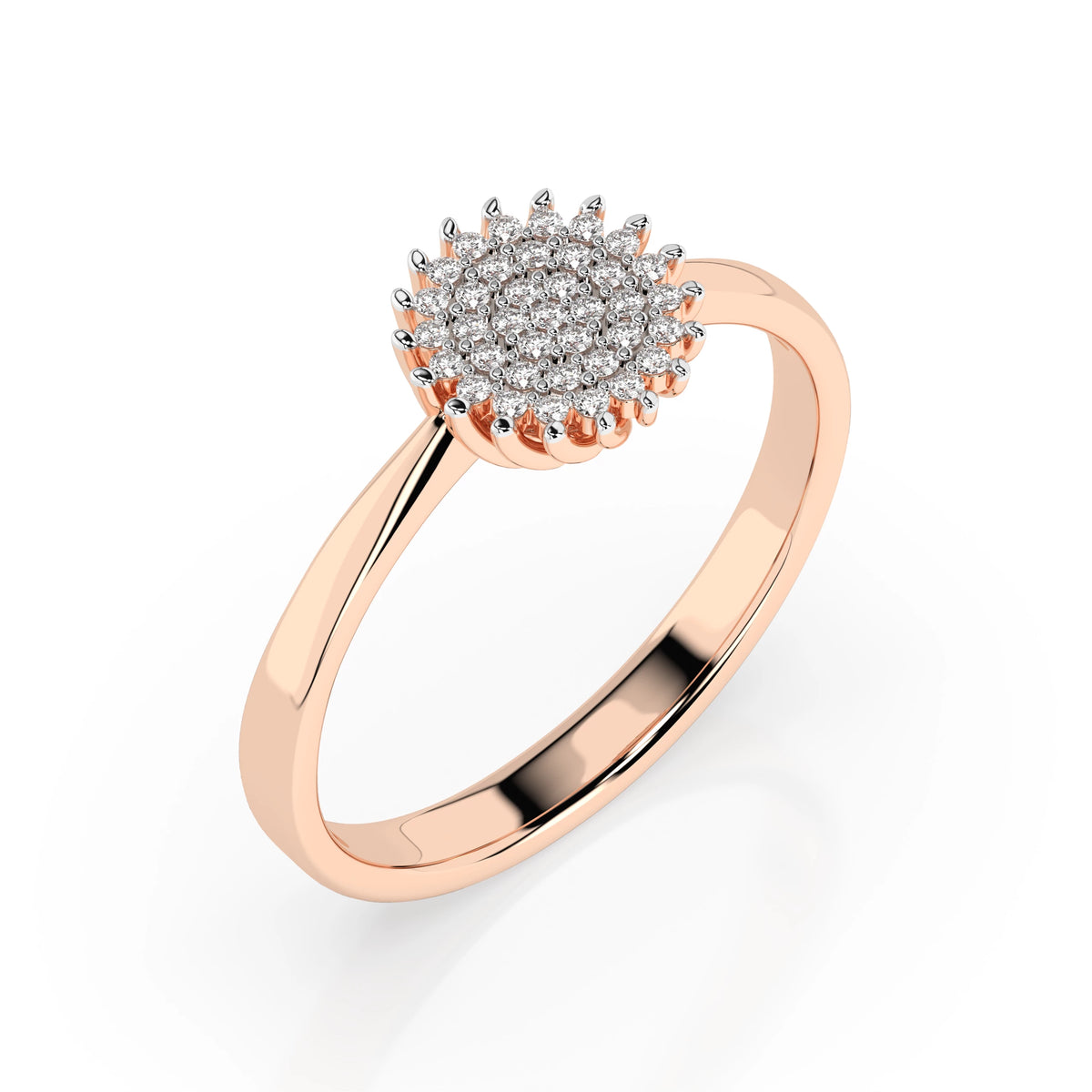 Inel din Aur cu Diamante, Forma Rotund Briliant, 0,15 CT