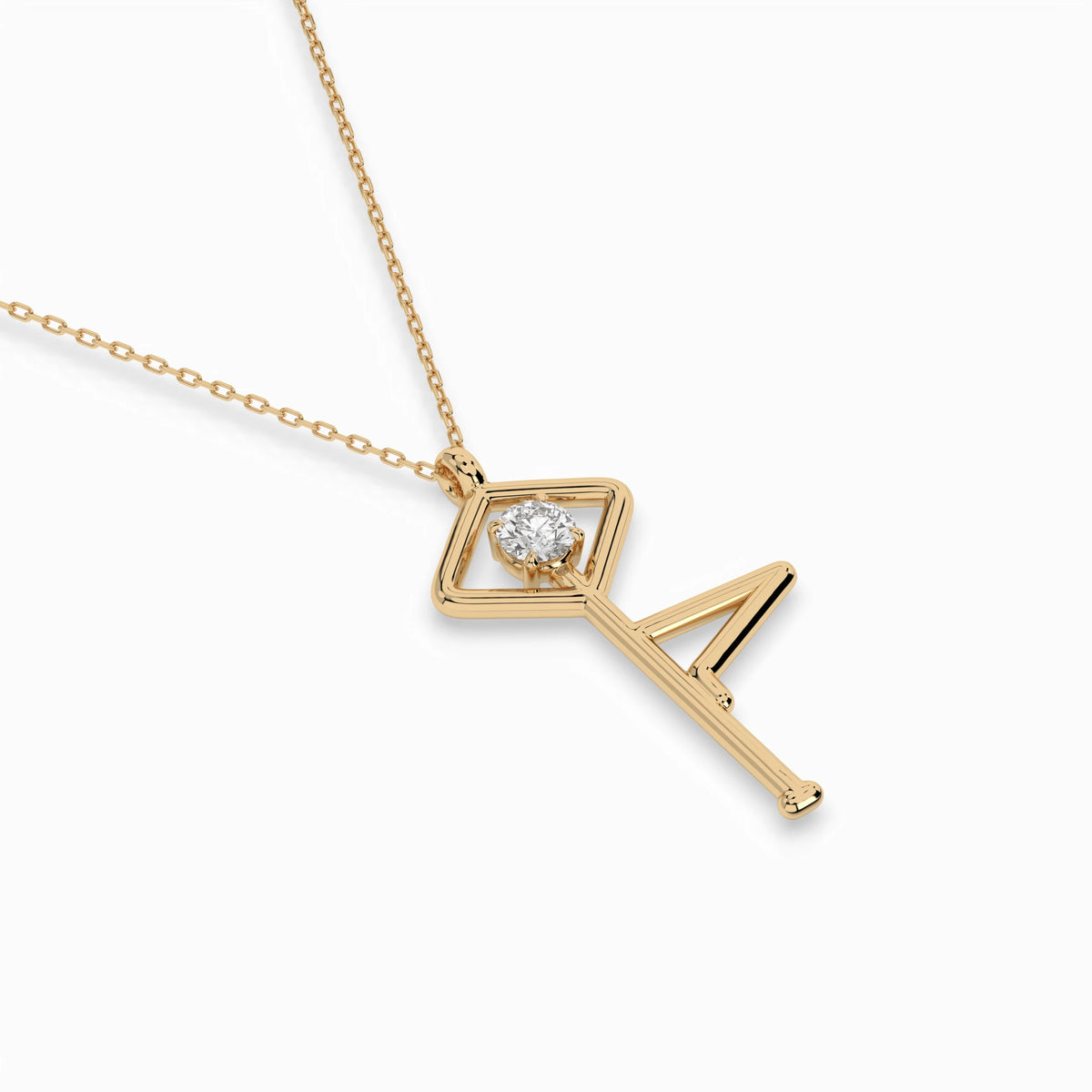 Colier din Aur cu Diamant, Forma Rotund Briliant, 0,10 CT