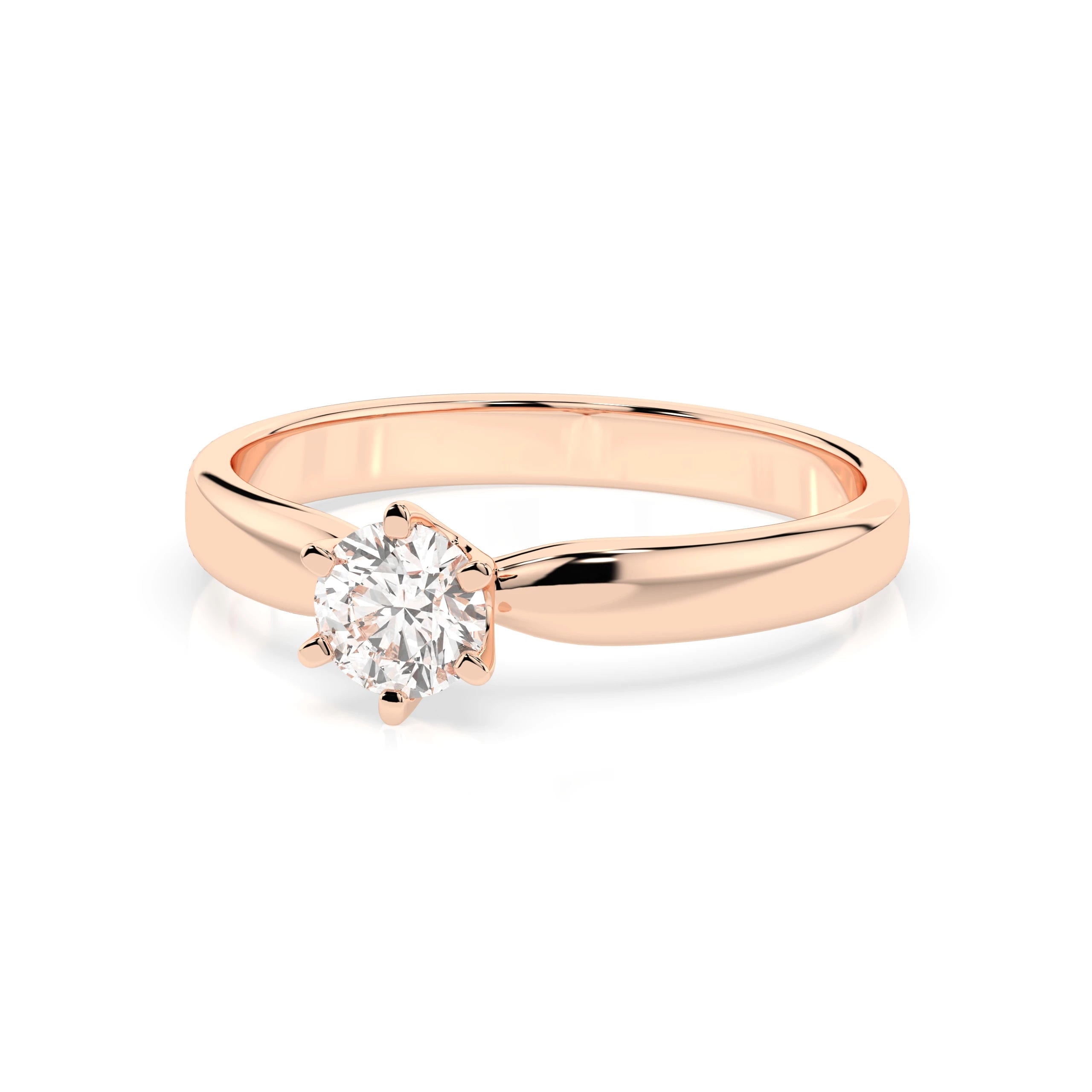 Inel de Logodnă Solitaire din Aur, Diamant Rotund Briliant 0.30 CT