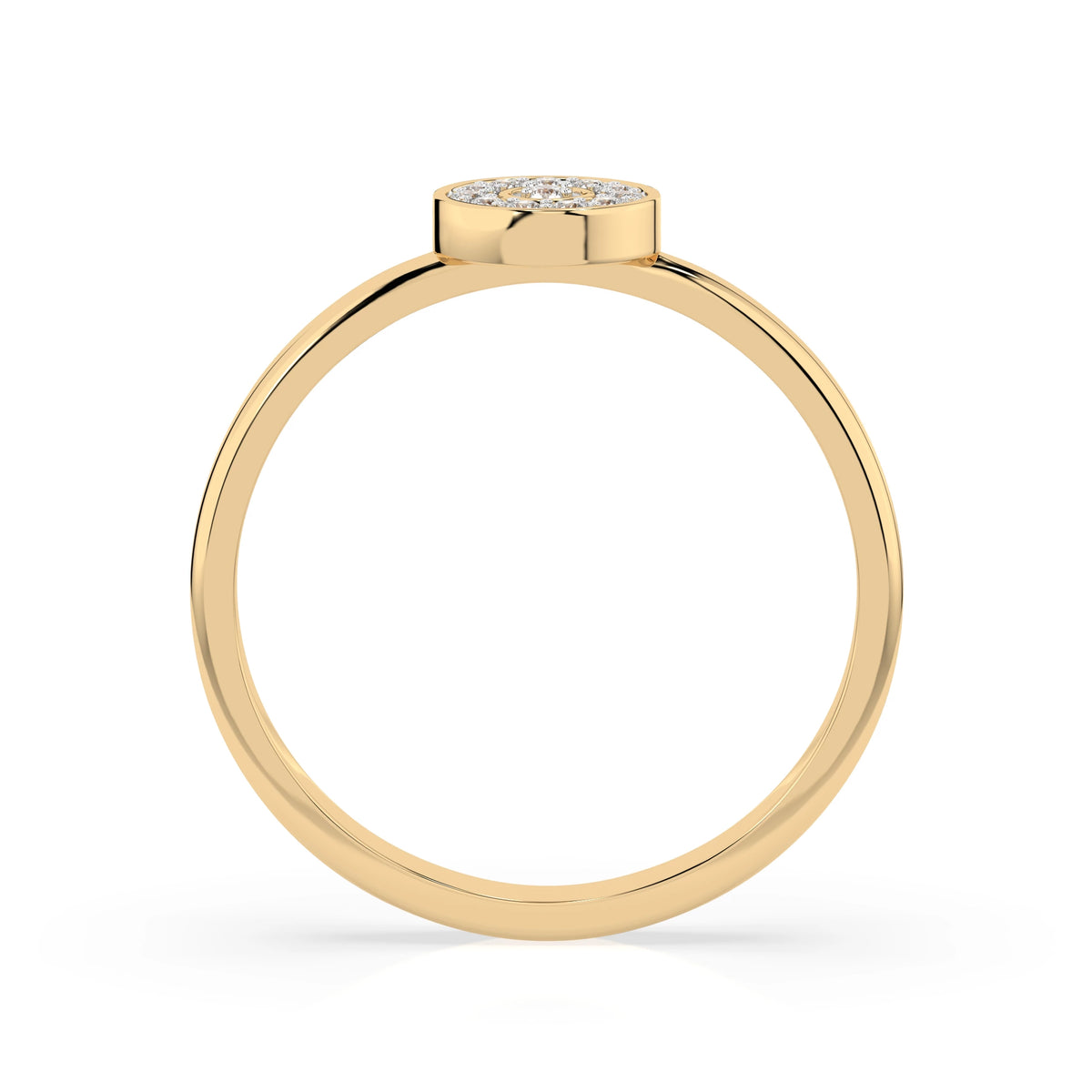 Inel din Aur cu Diamante, Forma Rotund Briliant, 0,08 CT