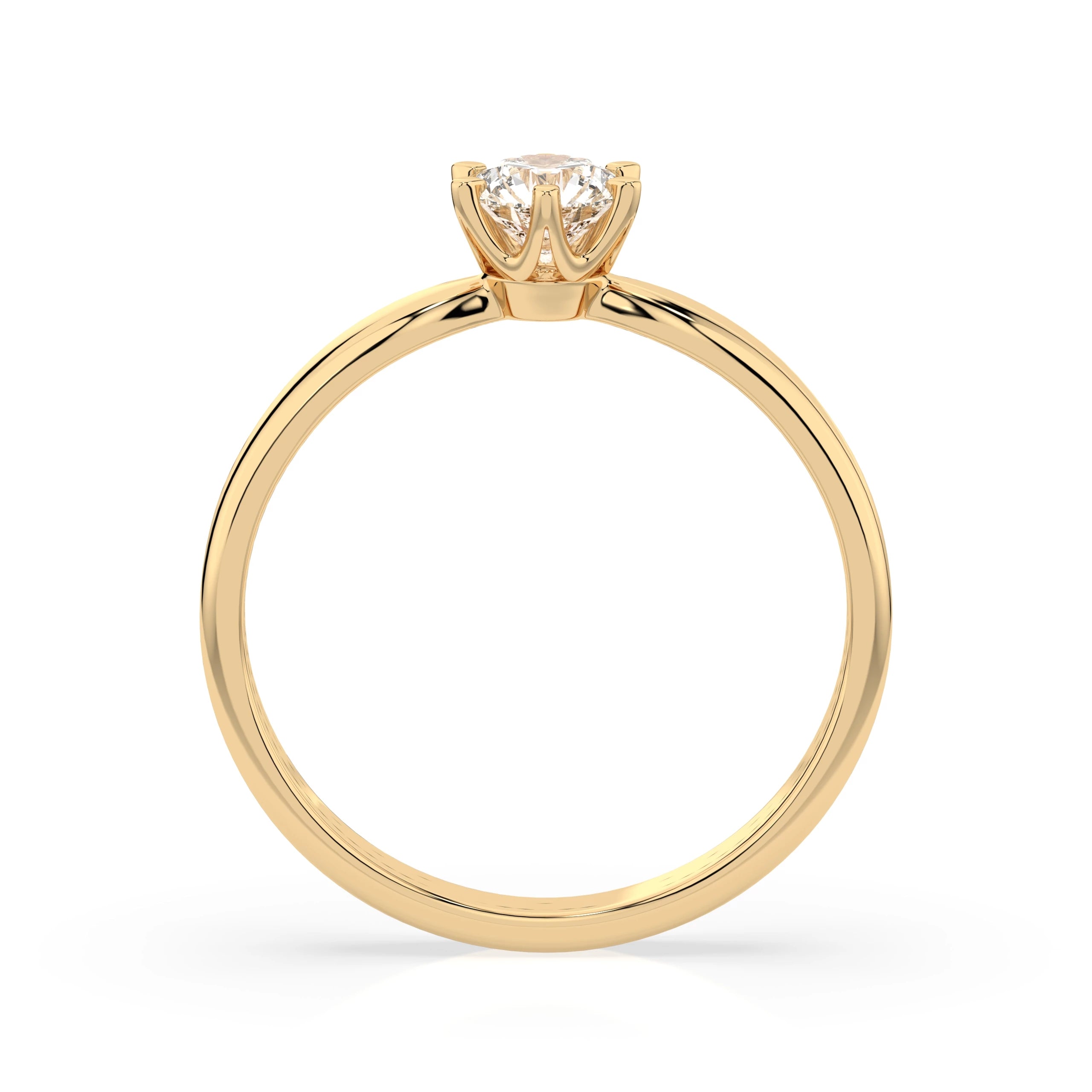 Inel de Logodnă Solitaire din Aur, Diamant Rotund Briliant 0.30 CT