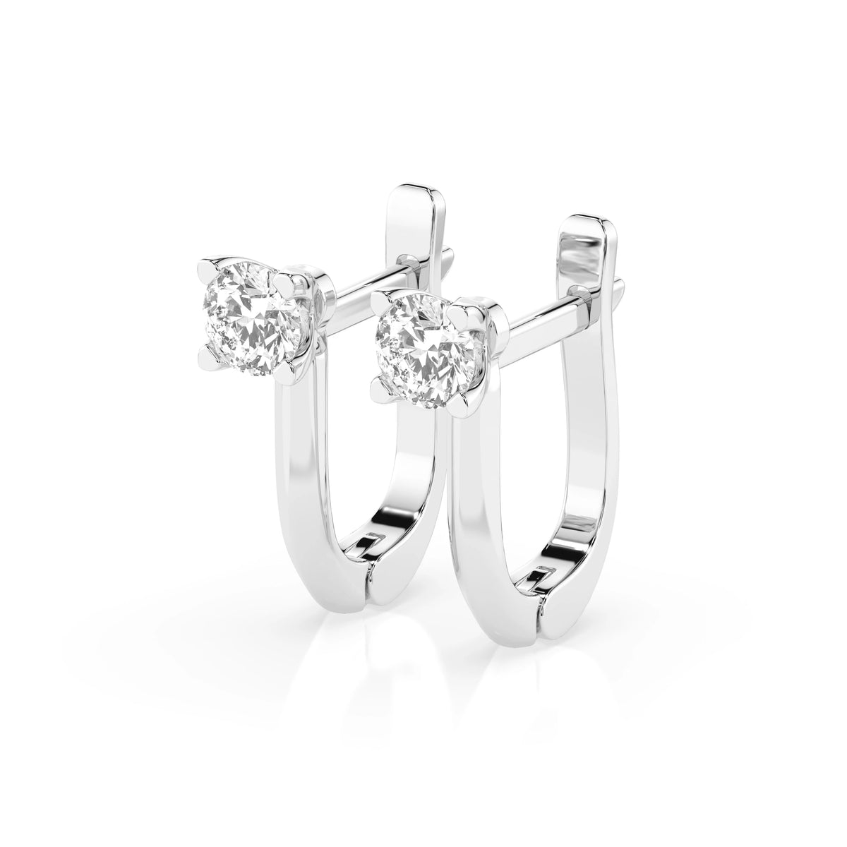 Cercei din Aur cu Diamante, Forma Rotund Briliant, 0,60 CT