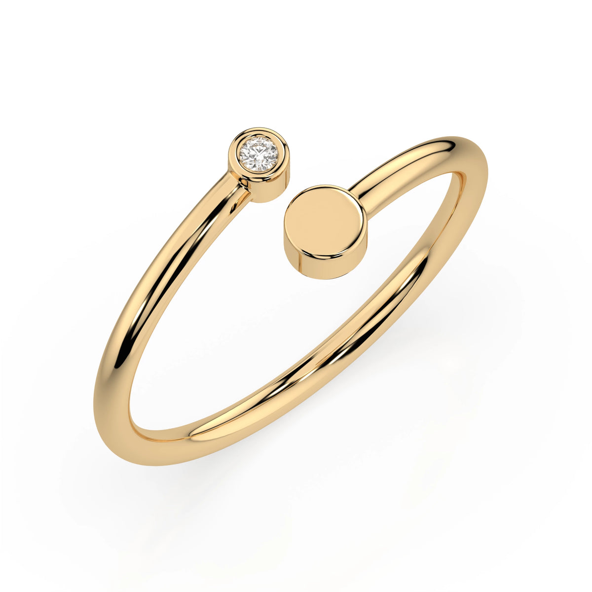 Inel din Aur cu Diamant, Forma Rotund Briliant, 0,02 CT