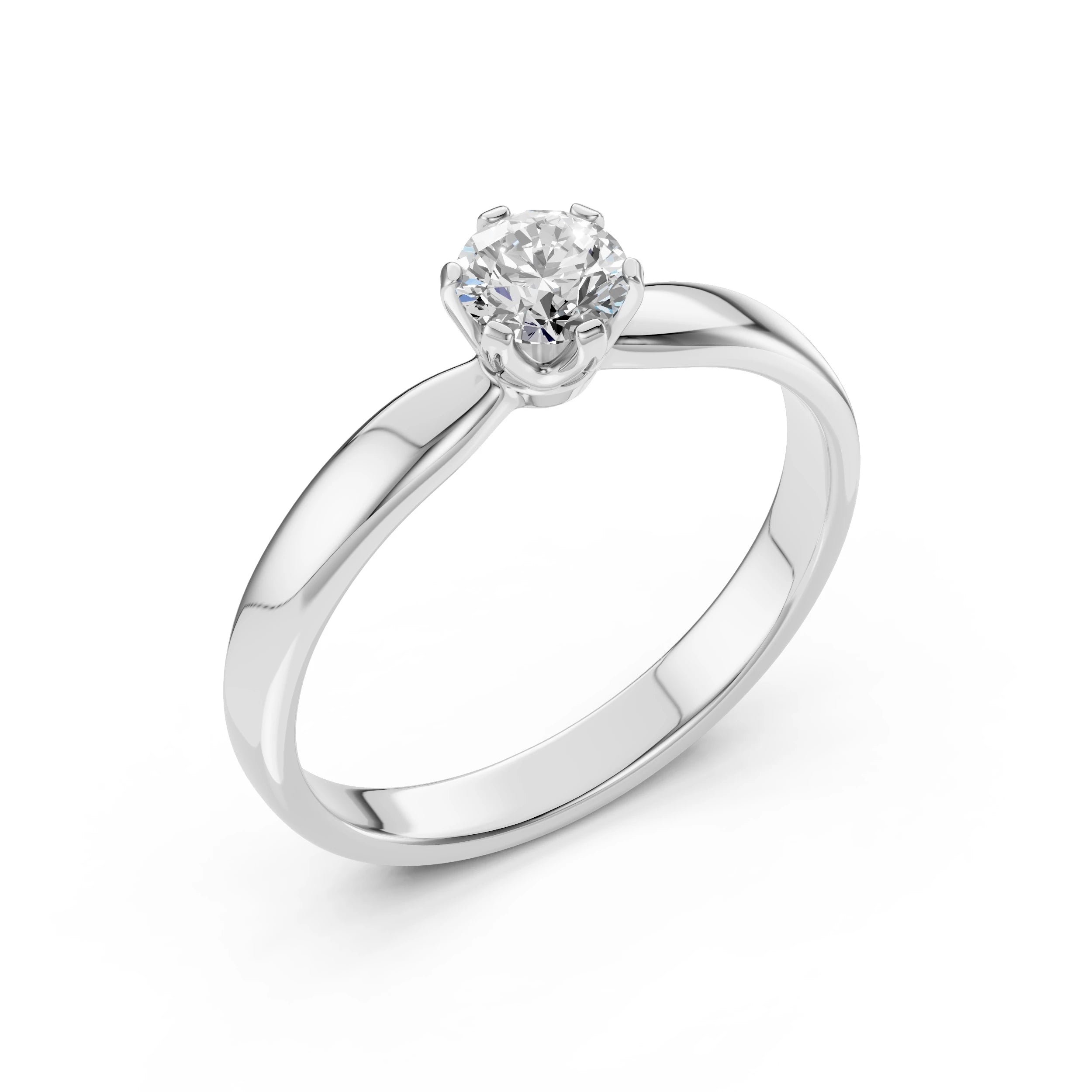 Inel de Logodnă Solitaire din Aur, Diamant Rotund Briliant 0.40 CT