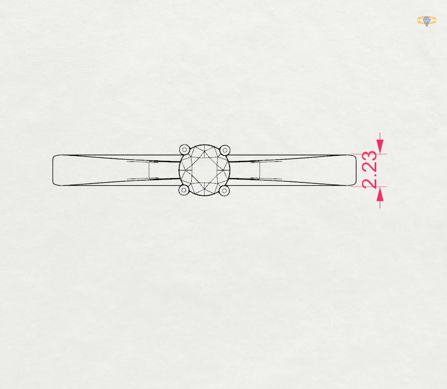 Inel de Logodnă Solitaire din Aur, Diamant Rotund Briliant 0.15 CT