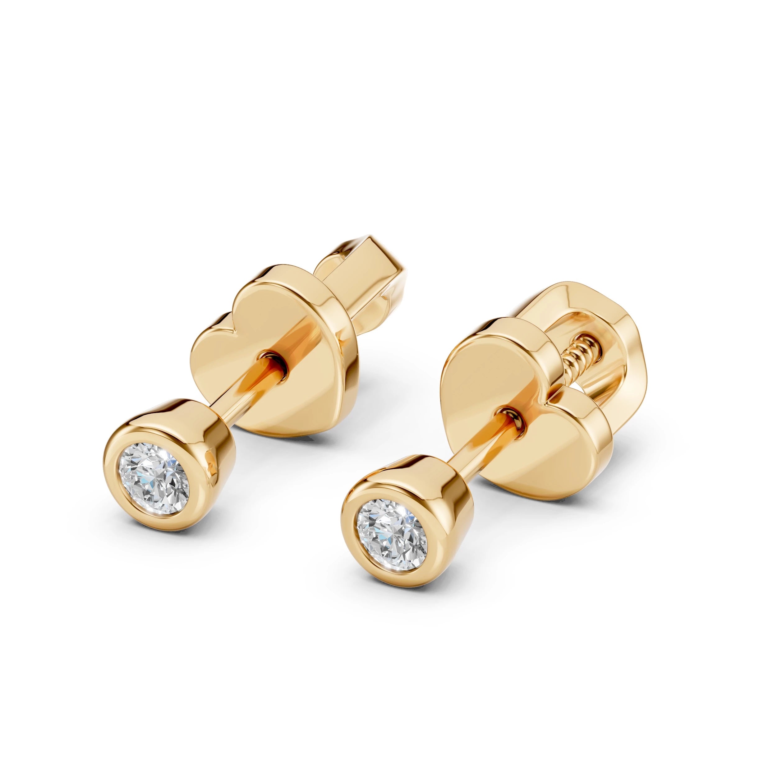 Cercei din Aur cu Diamante Rotunde Briliant 0.09 CT