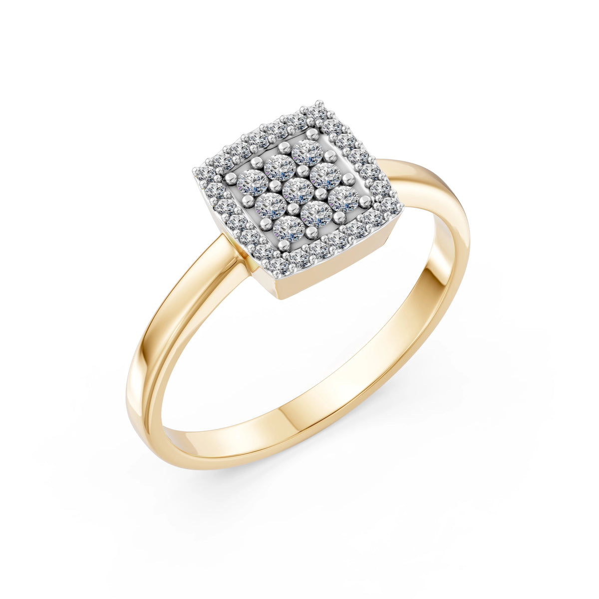 Inel din Aur cu Diamante, Forma Rotund Briliant, 0,26 CT
