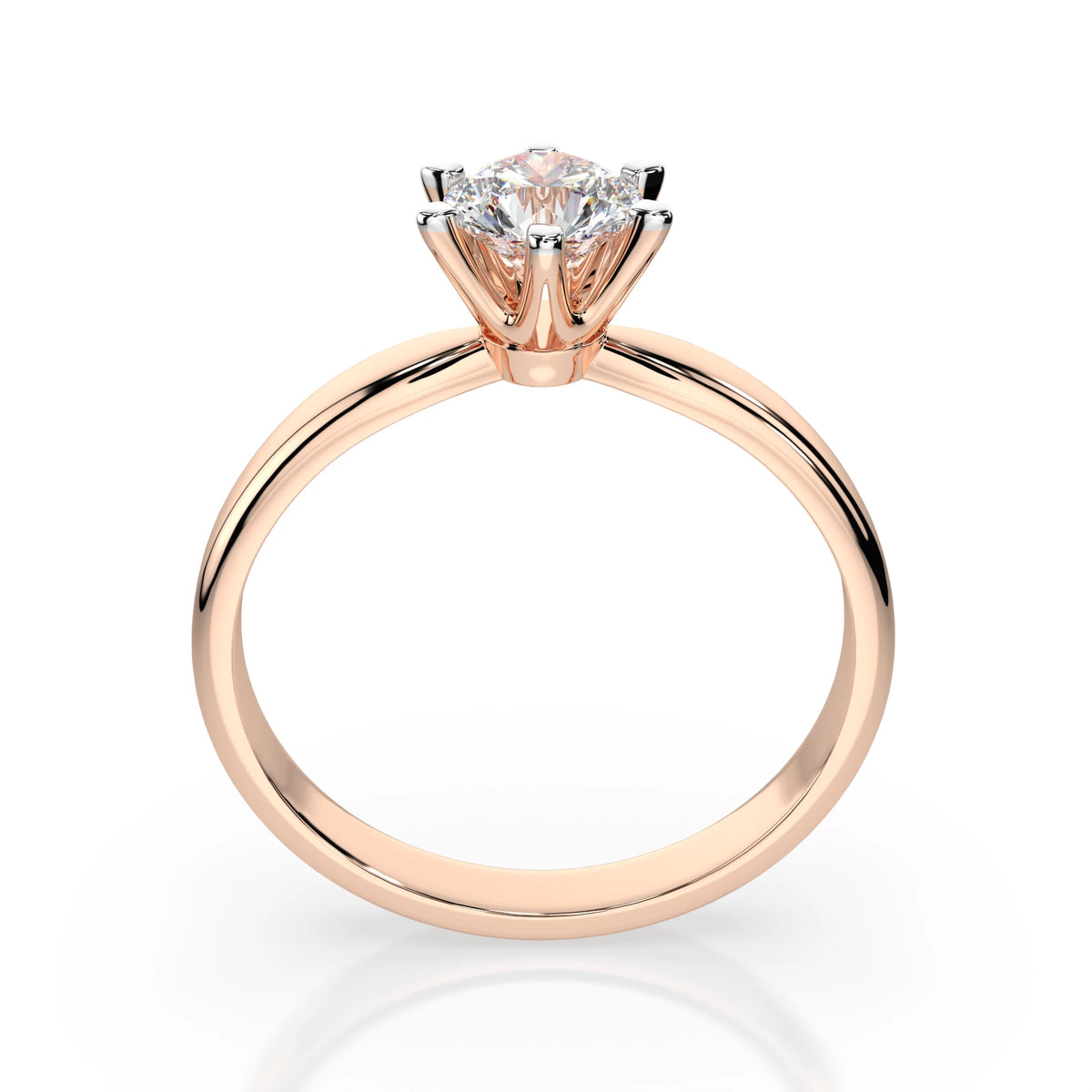 Inel de Logodnă Solitaire din Aur, Diamant Rotund Briliant 0,70 CT