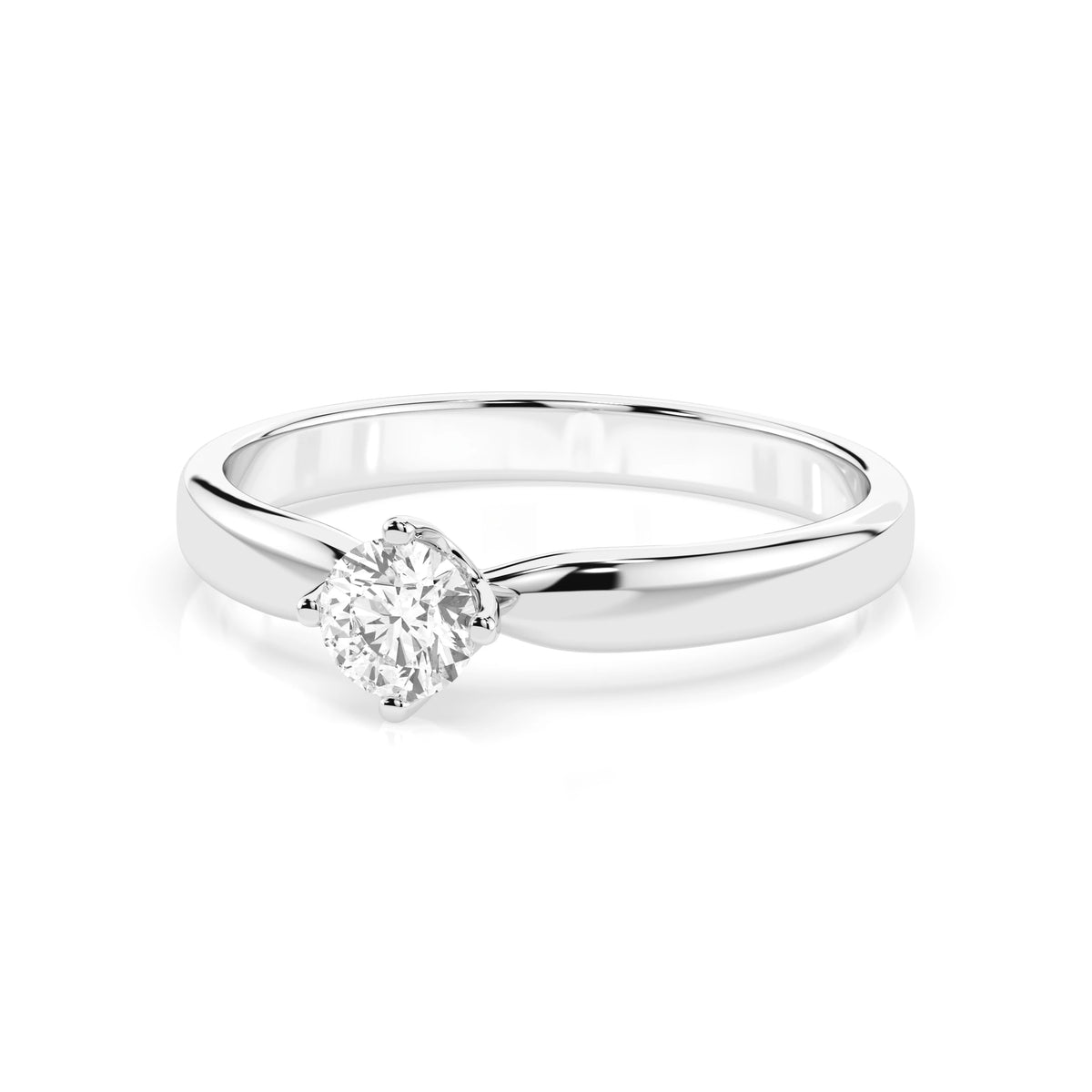 Inel de Logodnă Solitaire din Aur, Diamant Rotund Briliant 0,30 CT
