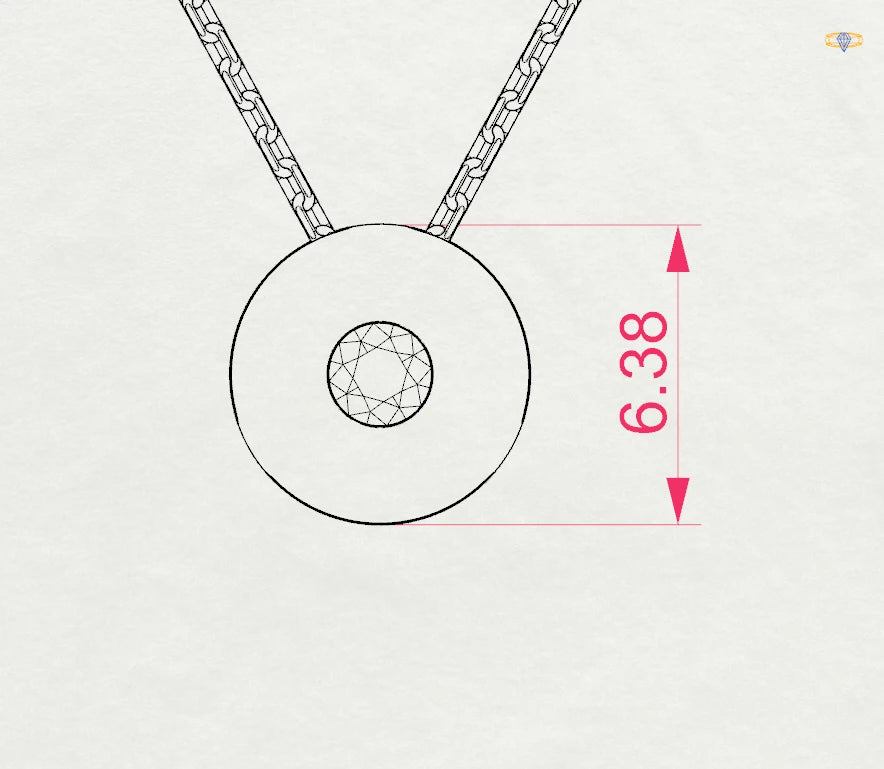 Colier din Aur cu Diamant Rotund Briliant 0.04 CT