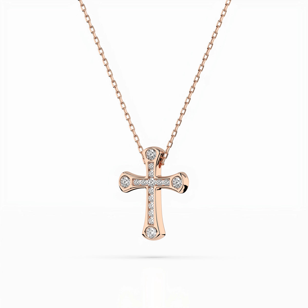 Colier din Aur cu Diamante, Forma Rotund Briliant, 0,13 CT