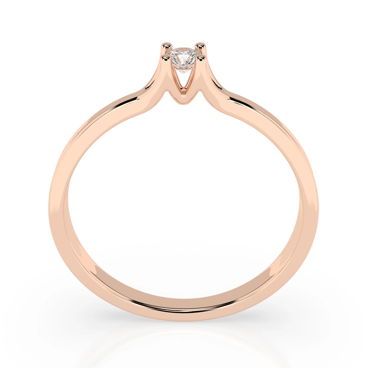 Inel de Logodnă Solitaire din Aur, Diamant Rotund Briliant 0,06 CT