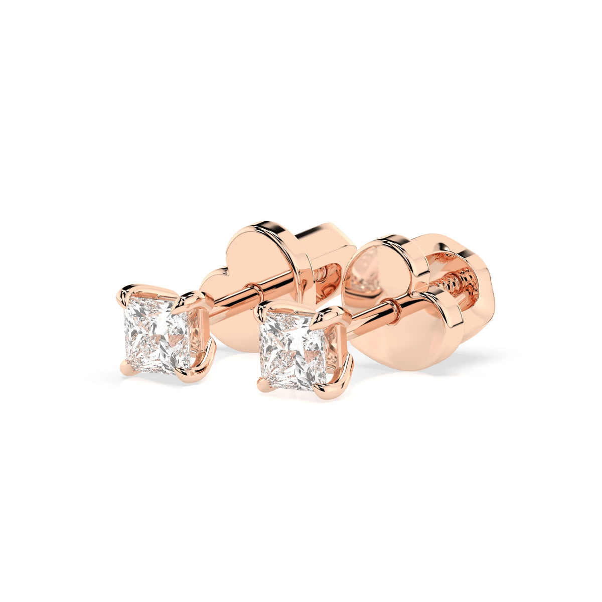 Cercei din Aur cu Diamante, Forma Princess, 0,34 CT