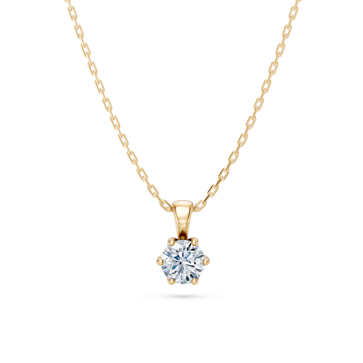 Colier din Aur cu Diamant, Forma Rotund Briliant, 0,30 CT