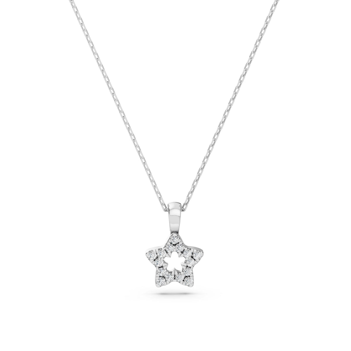Colier din Aur cu Diamante, Forma Rotund Briliant, 0,08 CT