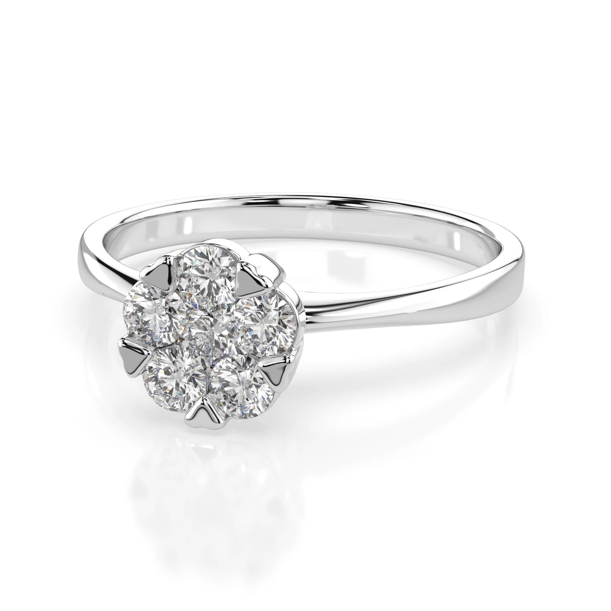 Inel din Aur cu Diamante, Forma Rotund Briliant, 0,37 CT