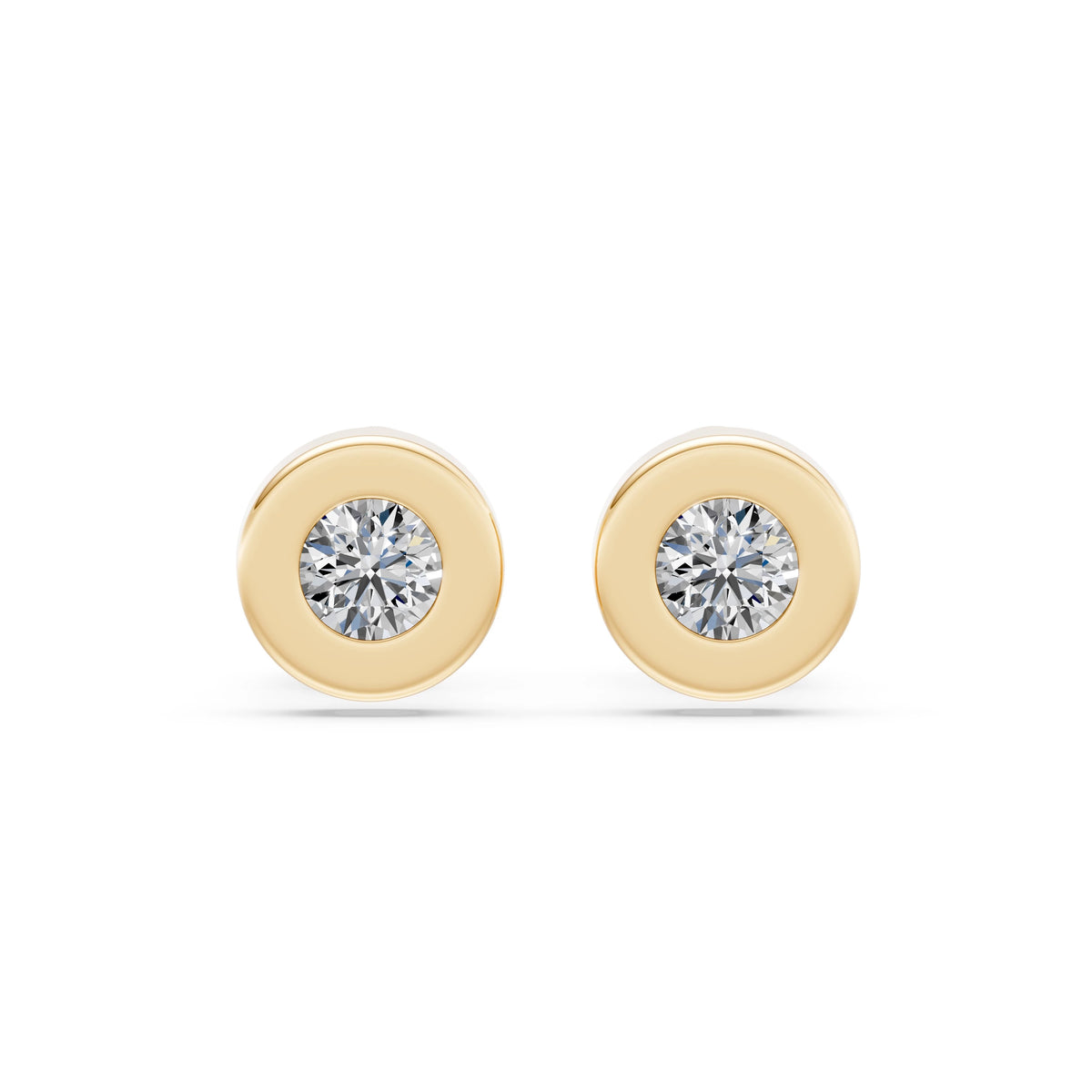 Cercei din Aur cu Diamante, Forma Rotund Briliant, 0,40 CT