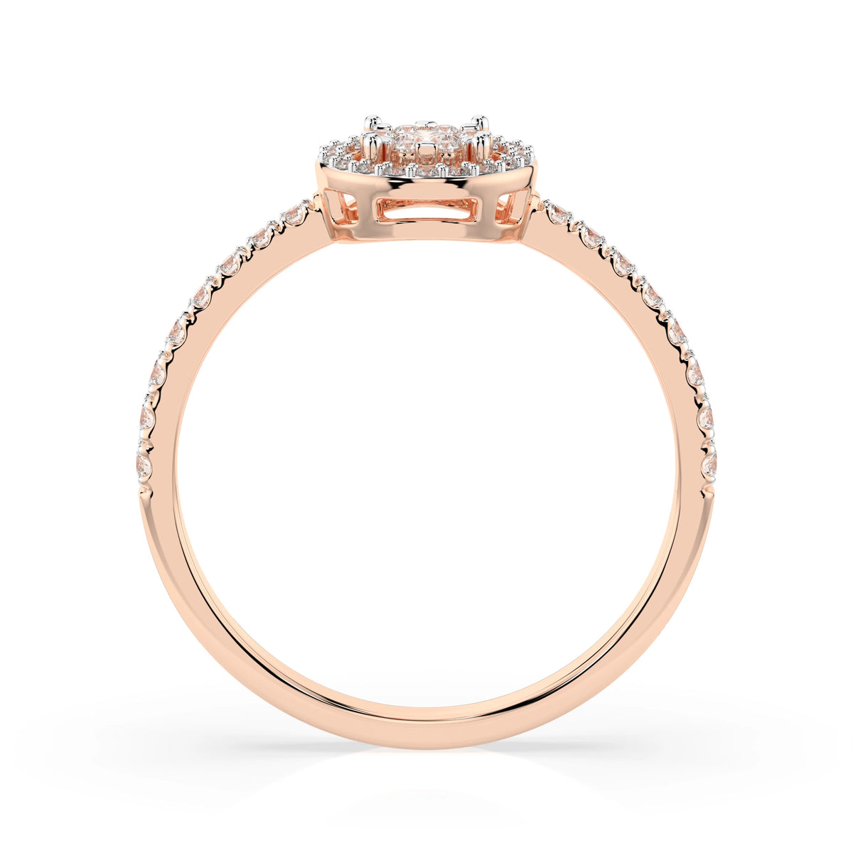 Inel din Aur cu Diamante, Forma Rotund Briliant, 0,31 CT