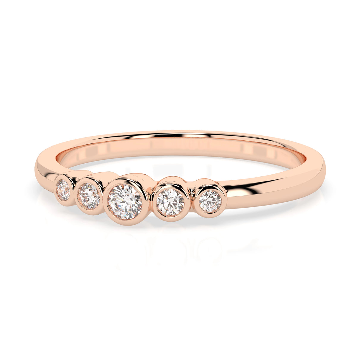 Inel din Aur cu Diamante, Forma Rotund Briliant, 0,08 CT