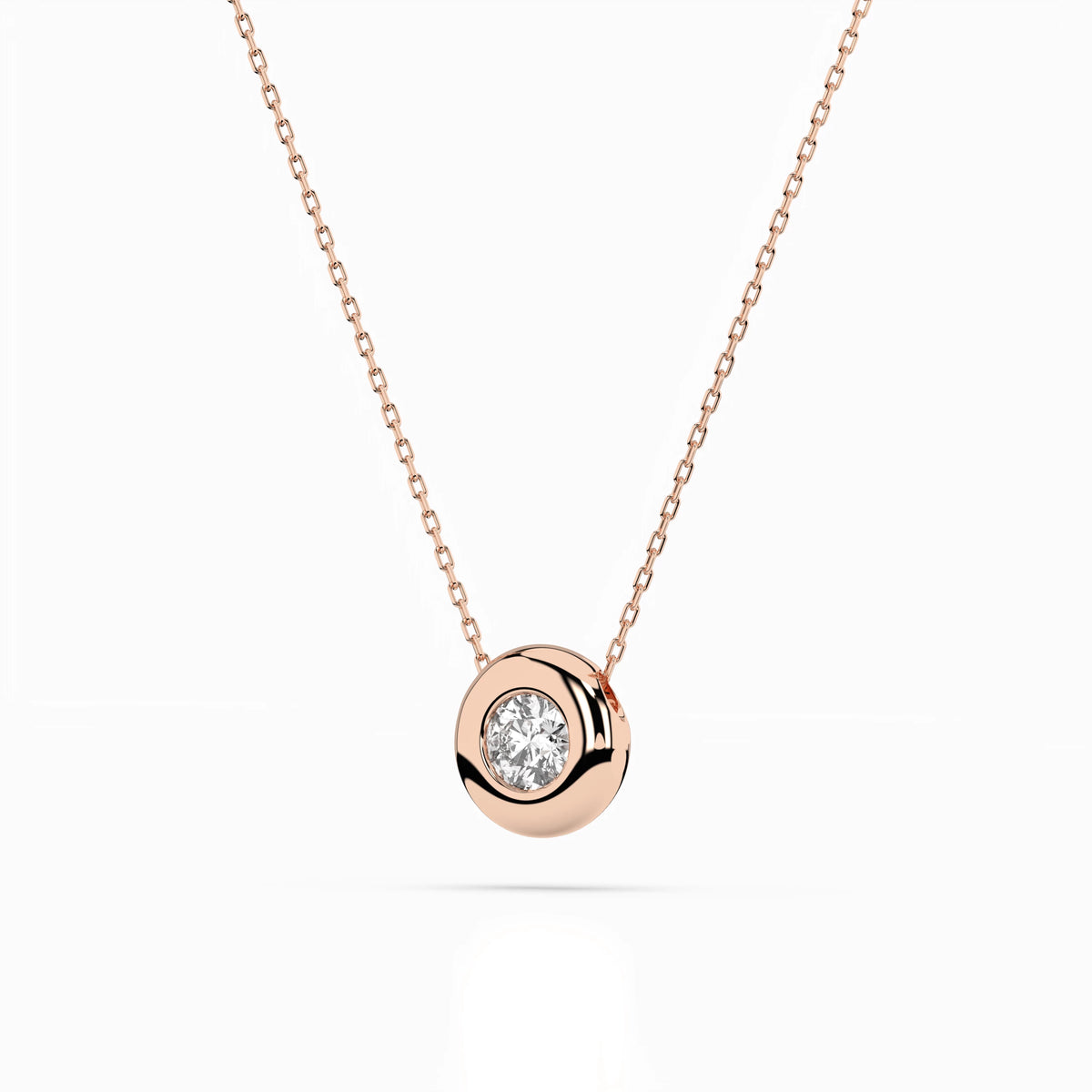 Colier din Aur cu Diamant, Forma Rotund Briliant, 0,25 CT
