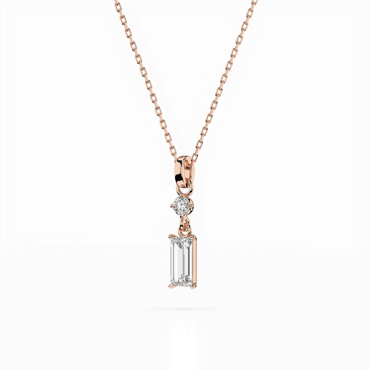 Colier din Aur cu Diamante, Forma Baguette, 0,34 CT