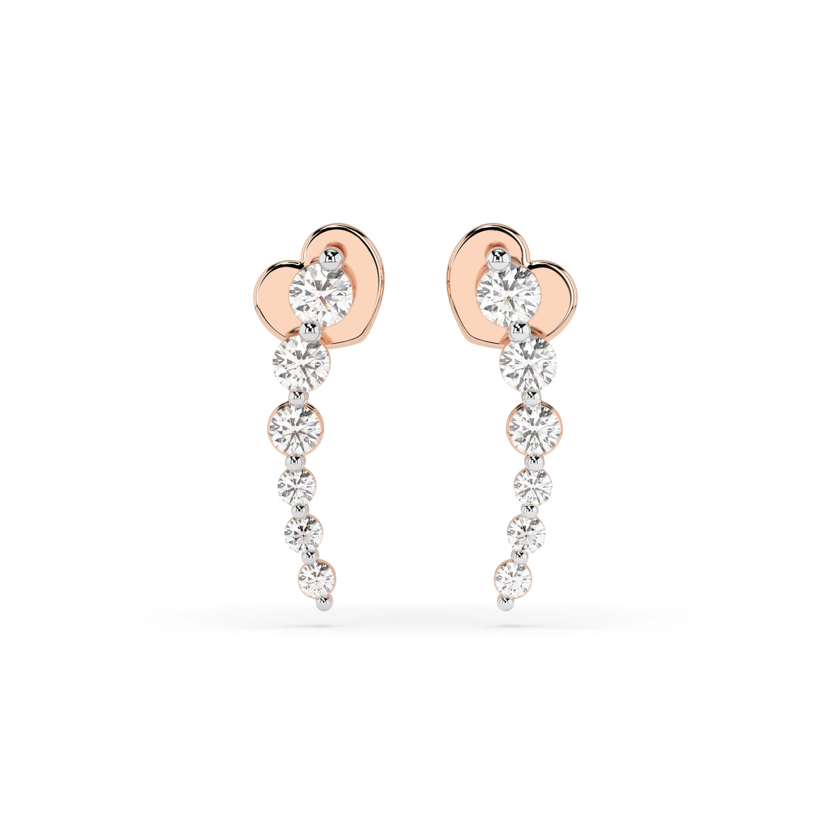 Cercei din Aur cu Diamante, Forma Rotund Briliant, 0,35 CT