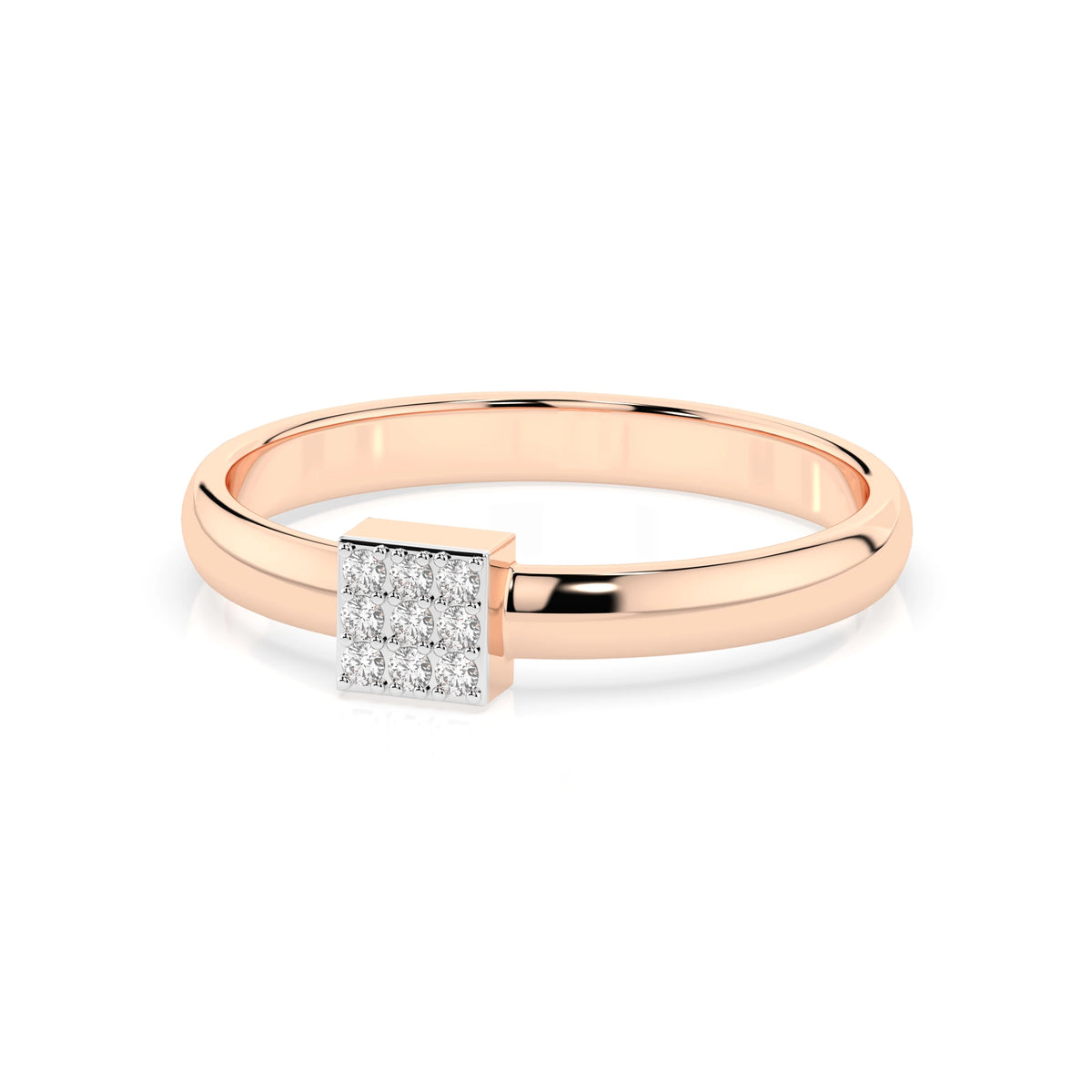 Inel din Aur cu Diamante, Forma Rotund Briliant, 0,05 CT