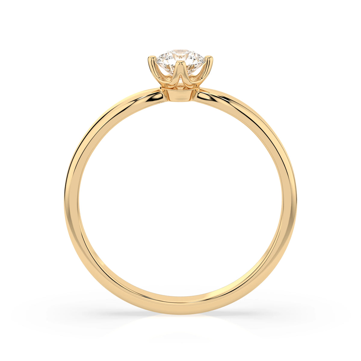 Inel de Logodnă Solitaire din Aur, Diamant Rotund Briliant 0,30 CT