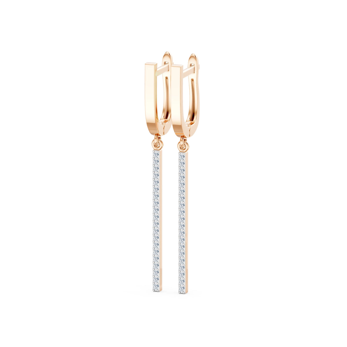 Cercei din Aur cu Diamante, Forma Rotund Briliant, 0,24 CT