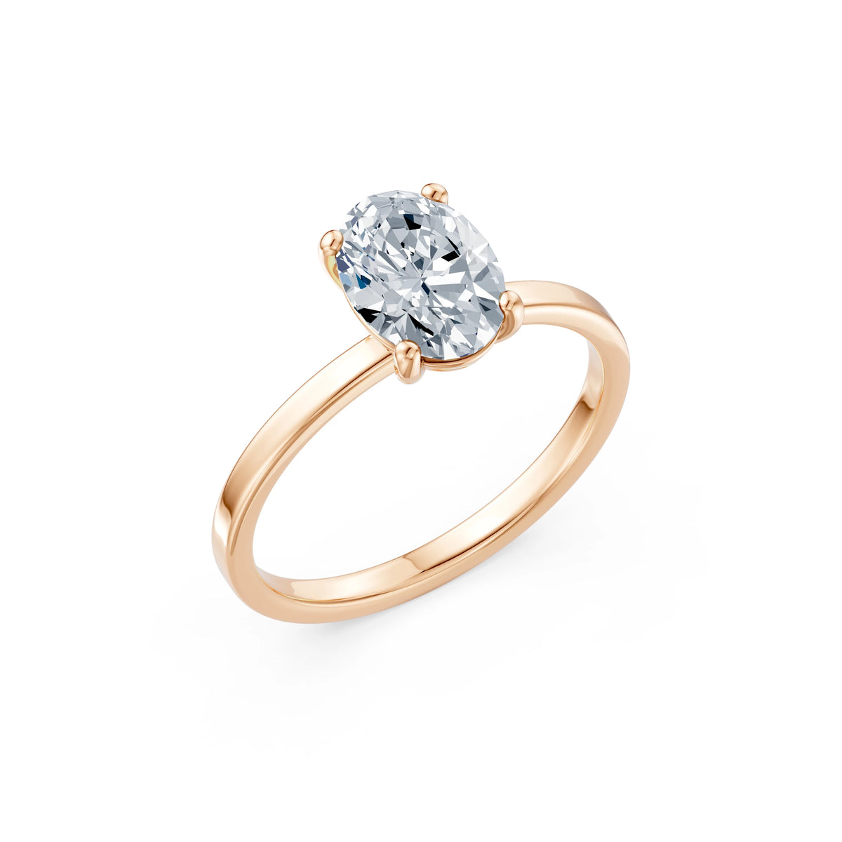 Inel de Logodnă Solitaire din Aur, Diamant Oval 1,50 CT