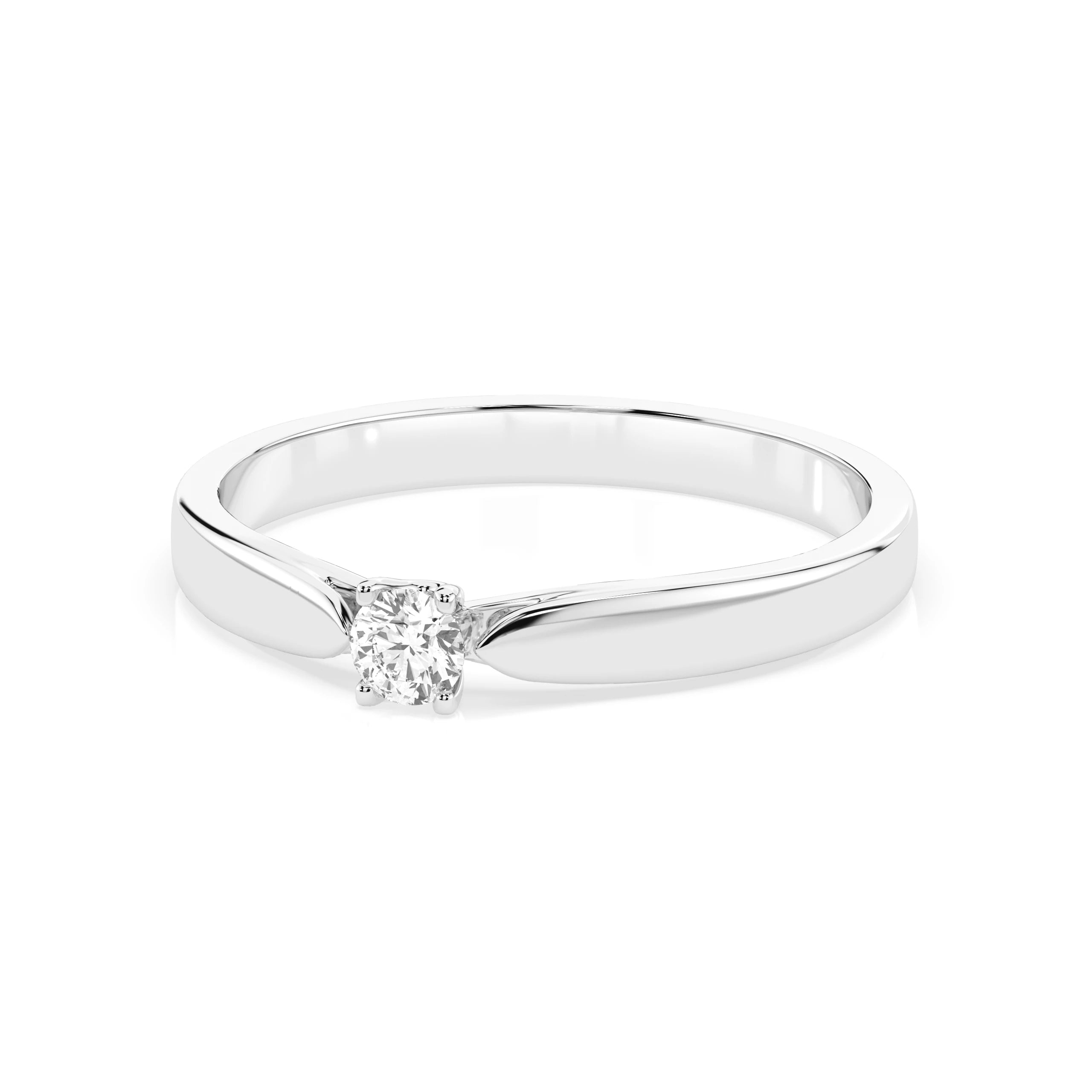 Inel de Logodnă Solitaire din Aur, Diamant Rotund Briliant 0.08 CT