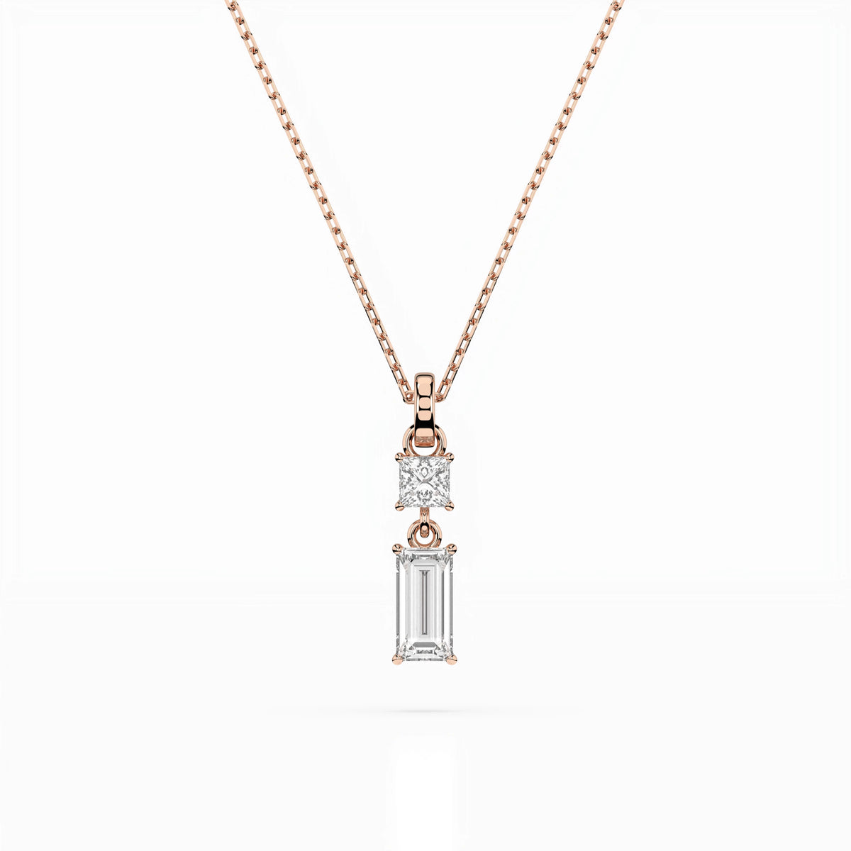 Colier din Aur cu Diamante, Forma Baguette, 0,40 CT